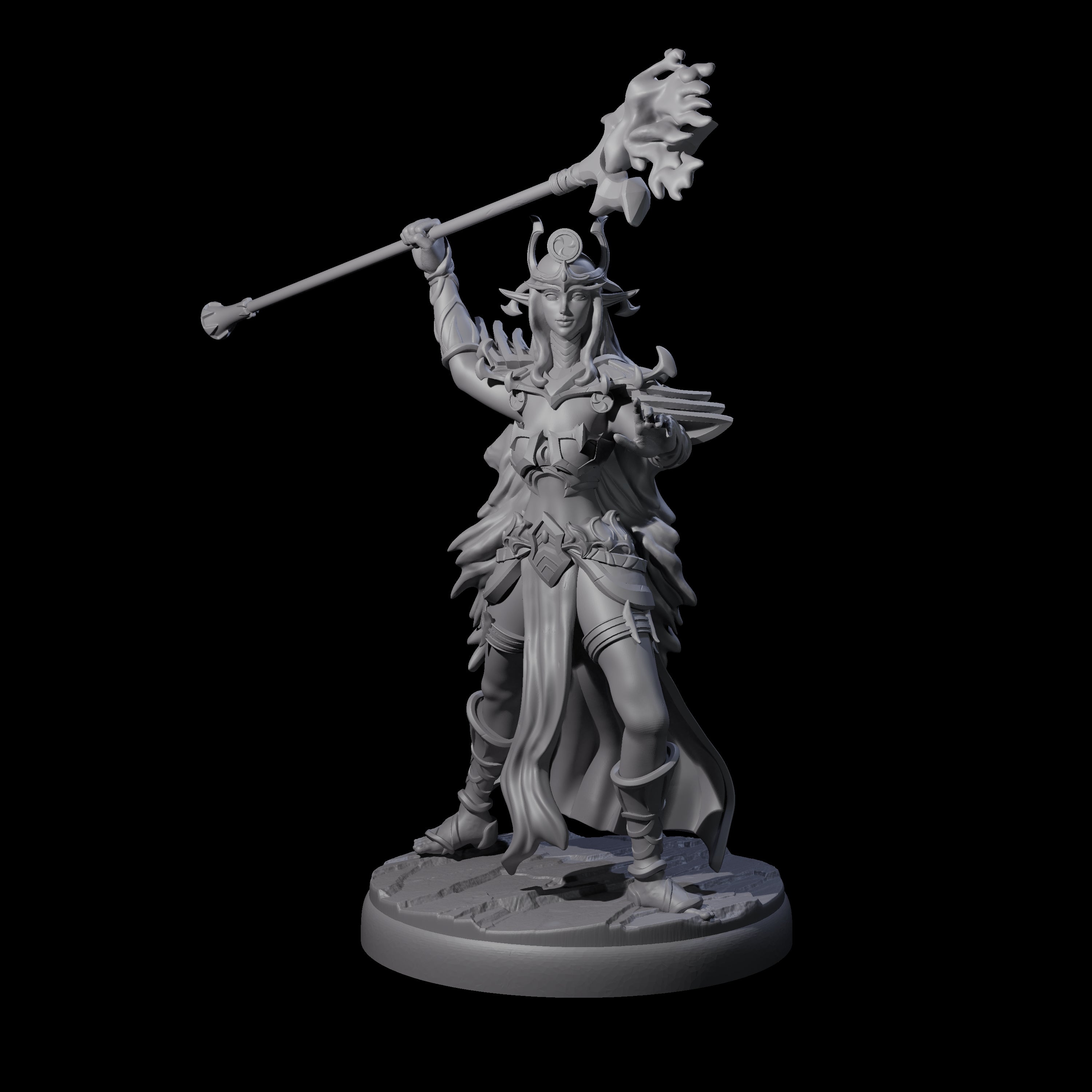 Pure Dark Elf Sorceress J Miniature for Dungeons and Dragons, Pathfinder or other TTRPGs