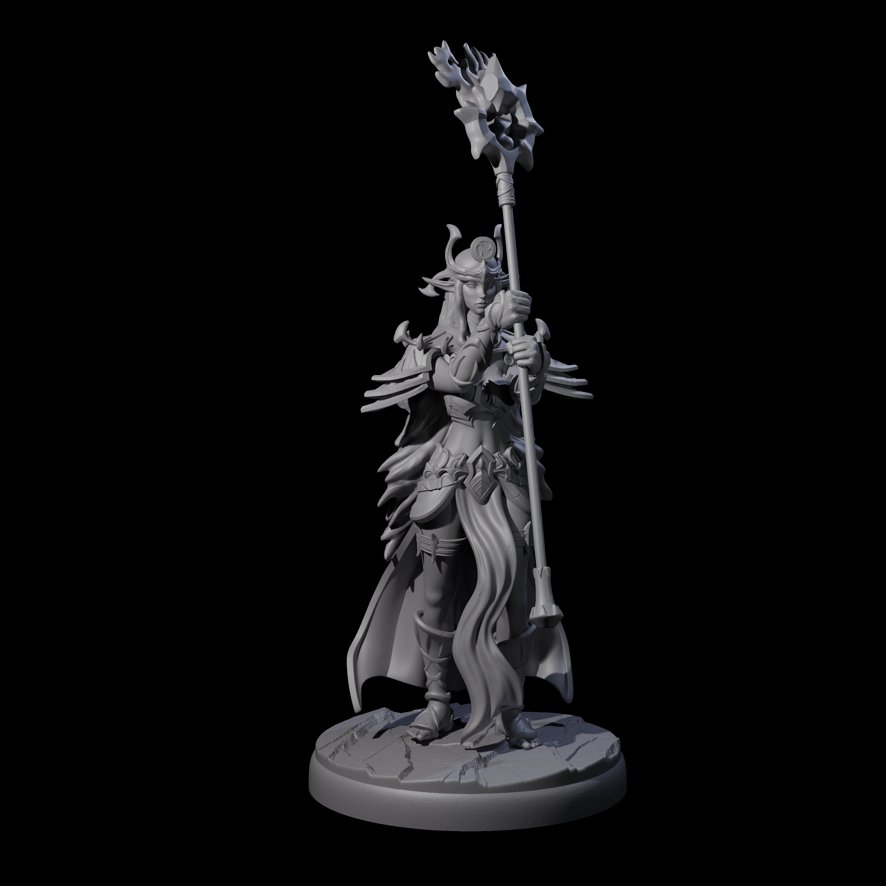 Pure Dark Elf Sorceress K Miniature for Dungeons and Dragons, Pathfinder or other TTRPGs