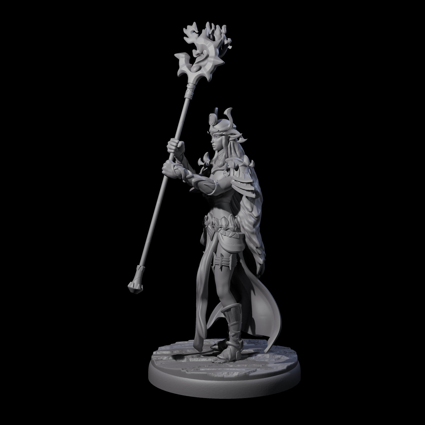 Pure Dark Elf Sorceress K Miniature for Dungeons and Dragons, Pathfinder or other TTRPGs