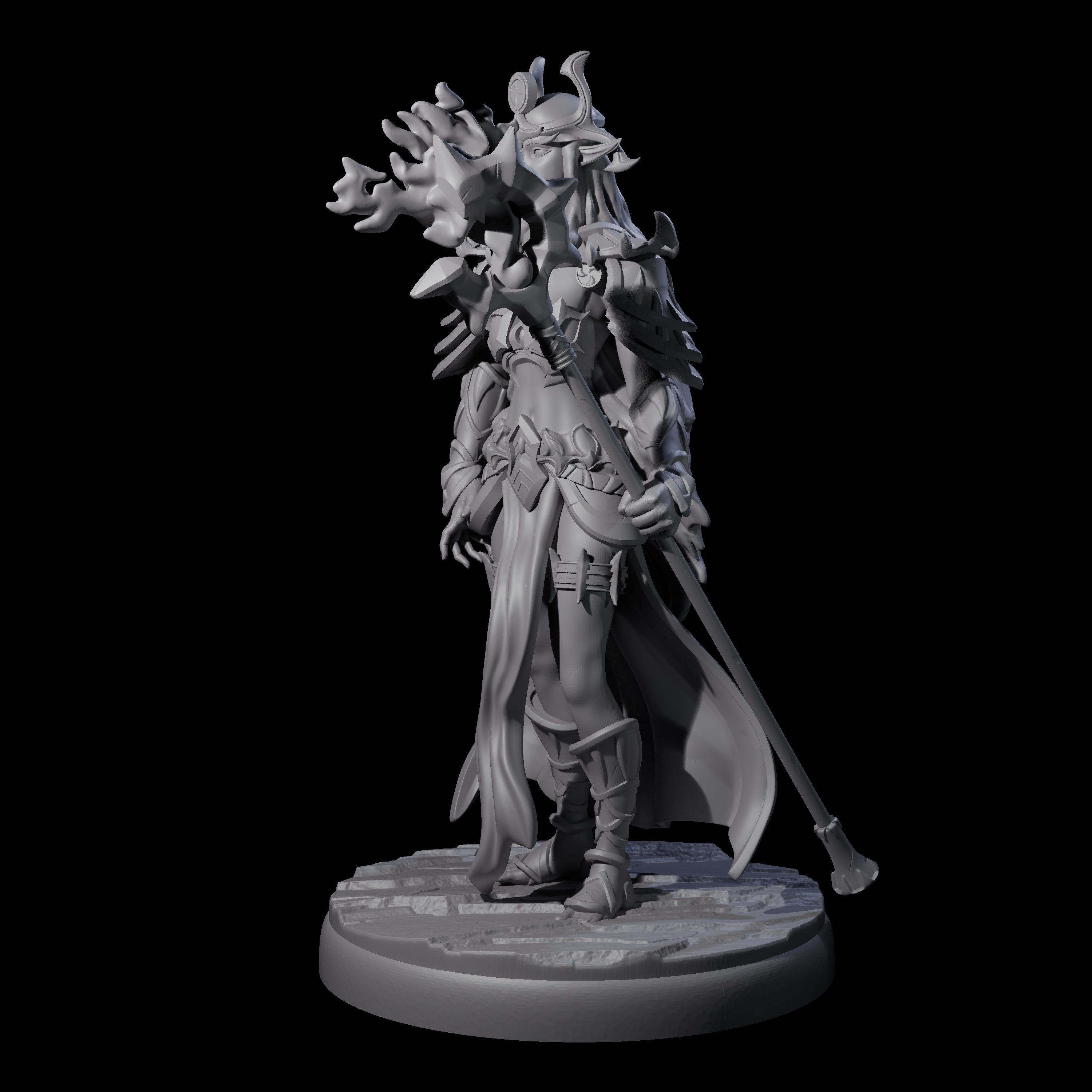 Pure Dark Elf Sorceress L Miniature for Dungeons and Dragons, Pathfinder or other TTRPGs
