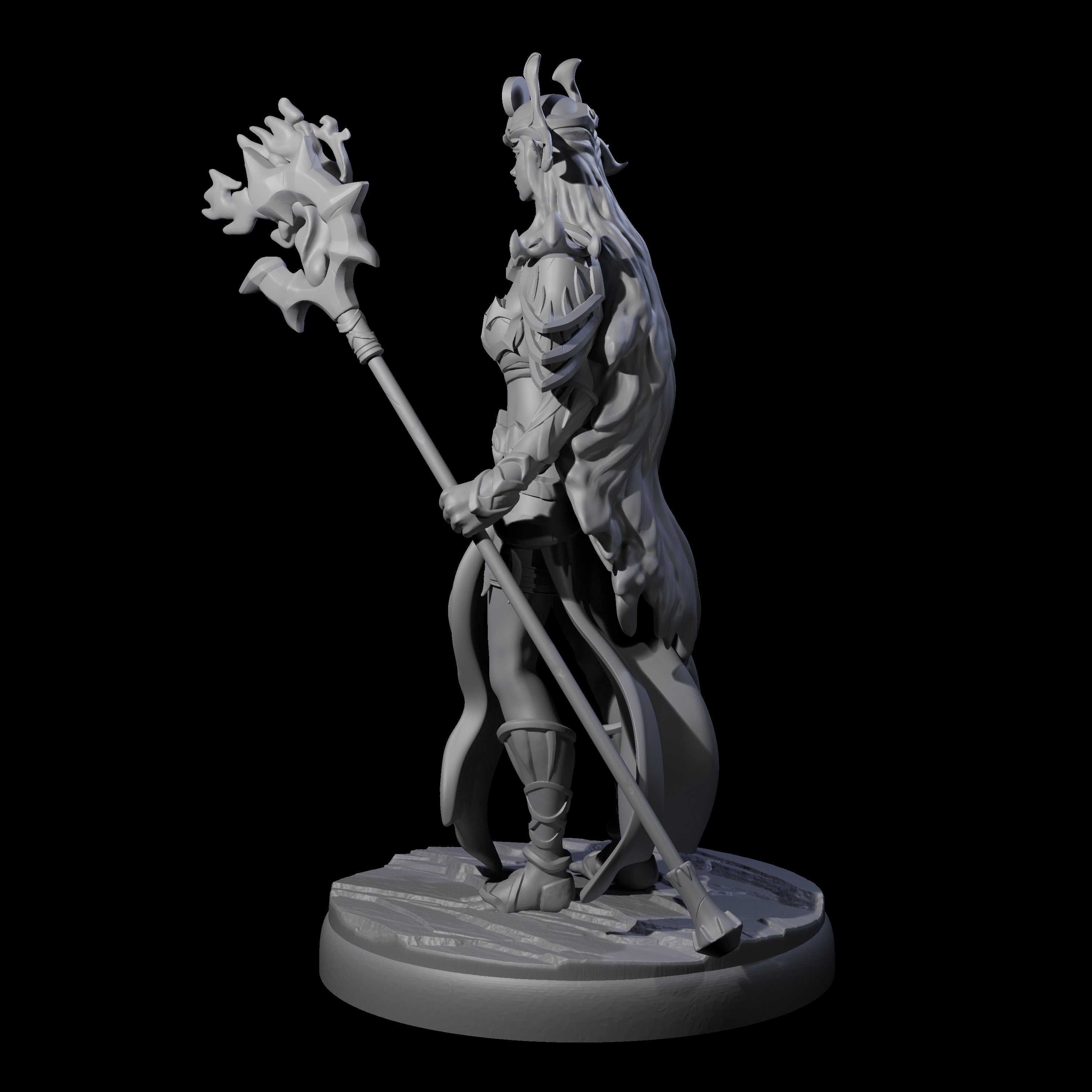 Pure Dark Elf Sorceress L Miniature for Dungeons and Dragons, Pathfinder or other TTRPGs