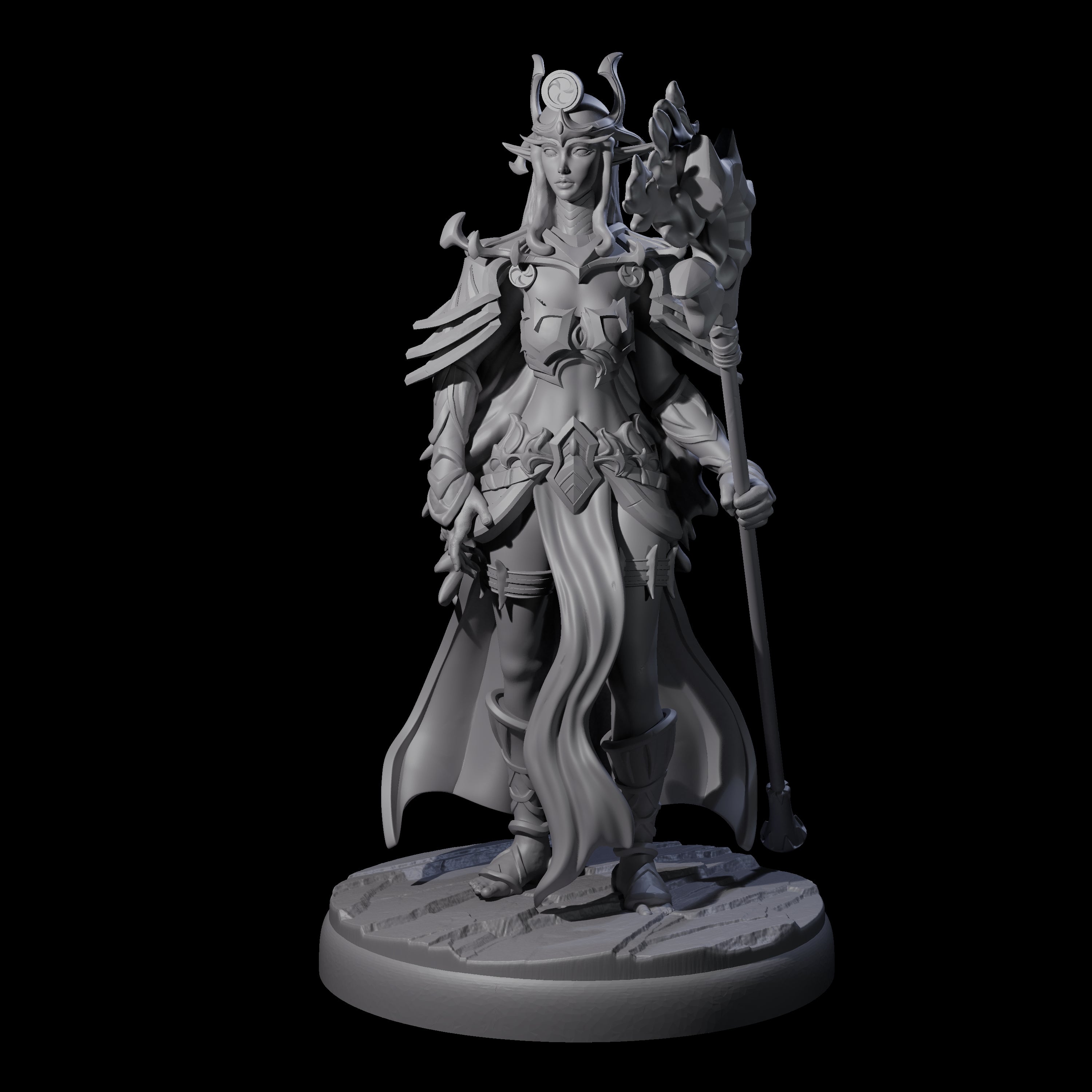 Pure Dark Elf Sorceress L Miniature for Dungeons and Dragons, Pathfinder or other TTRPGs