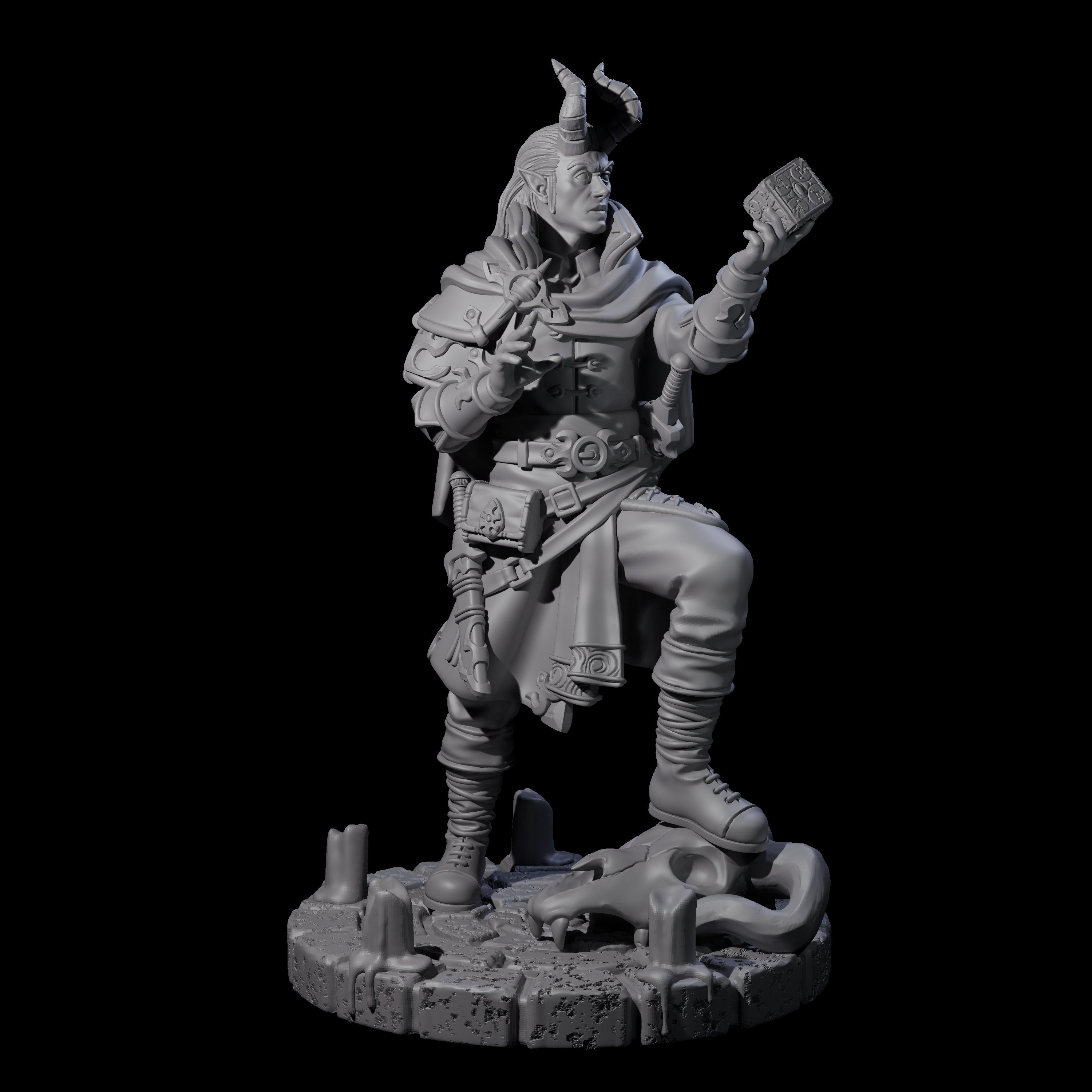 Puzzling Tiefling Miniature for Dungeons and Dragons, Pathfinder or other TTRPGs