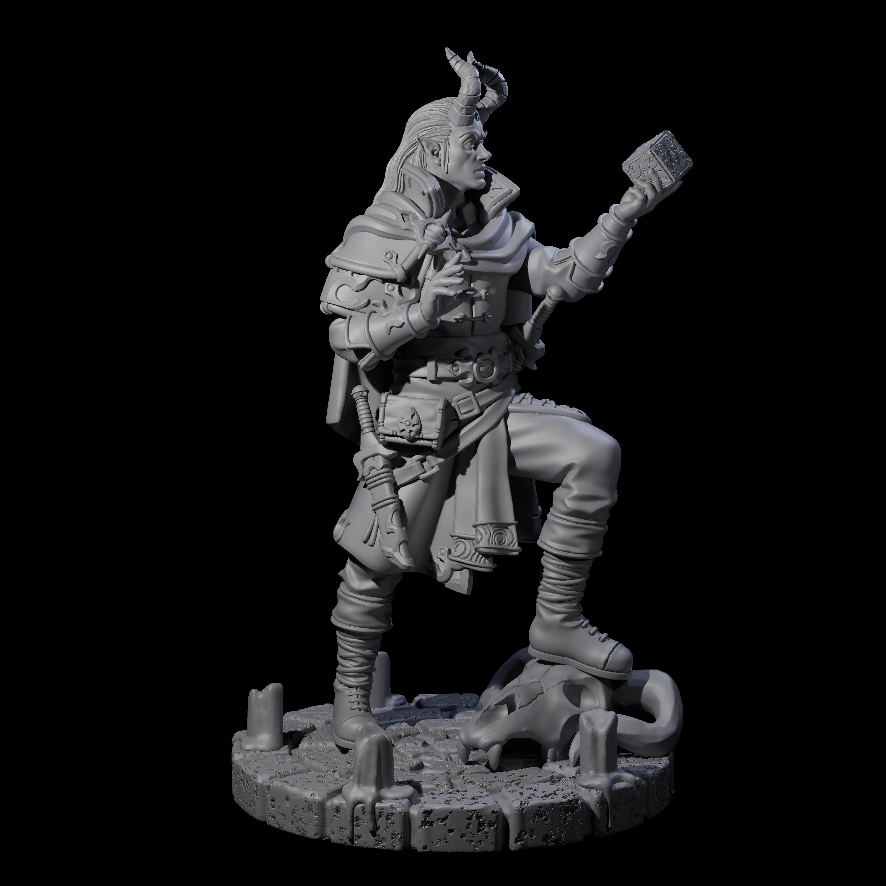 Puzzling Tiefling Miniature for Dungeons and Dragons, Pathfinder or other TTRPGs