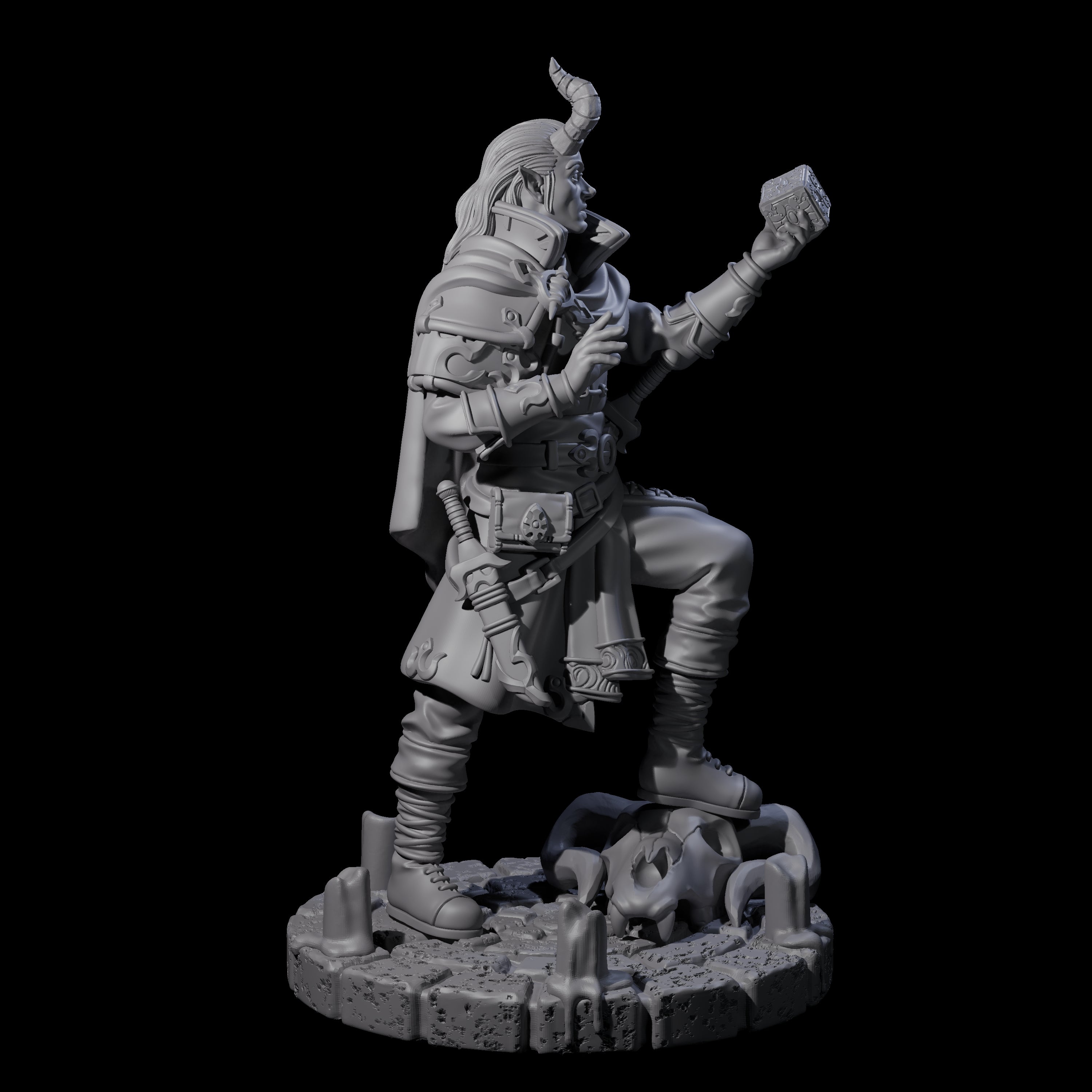 Puzzling Tiefling Miniature for Dungeons and Dragons, Pathfinder or other TTRPGs