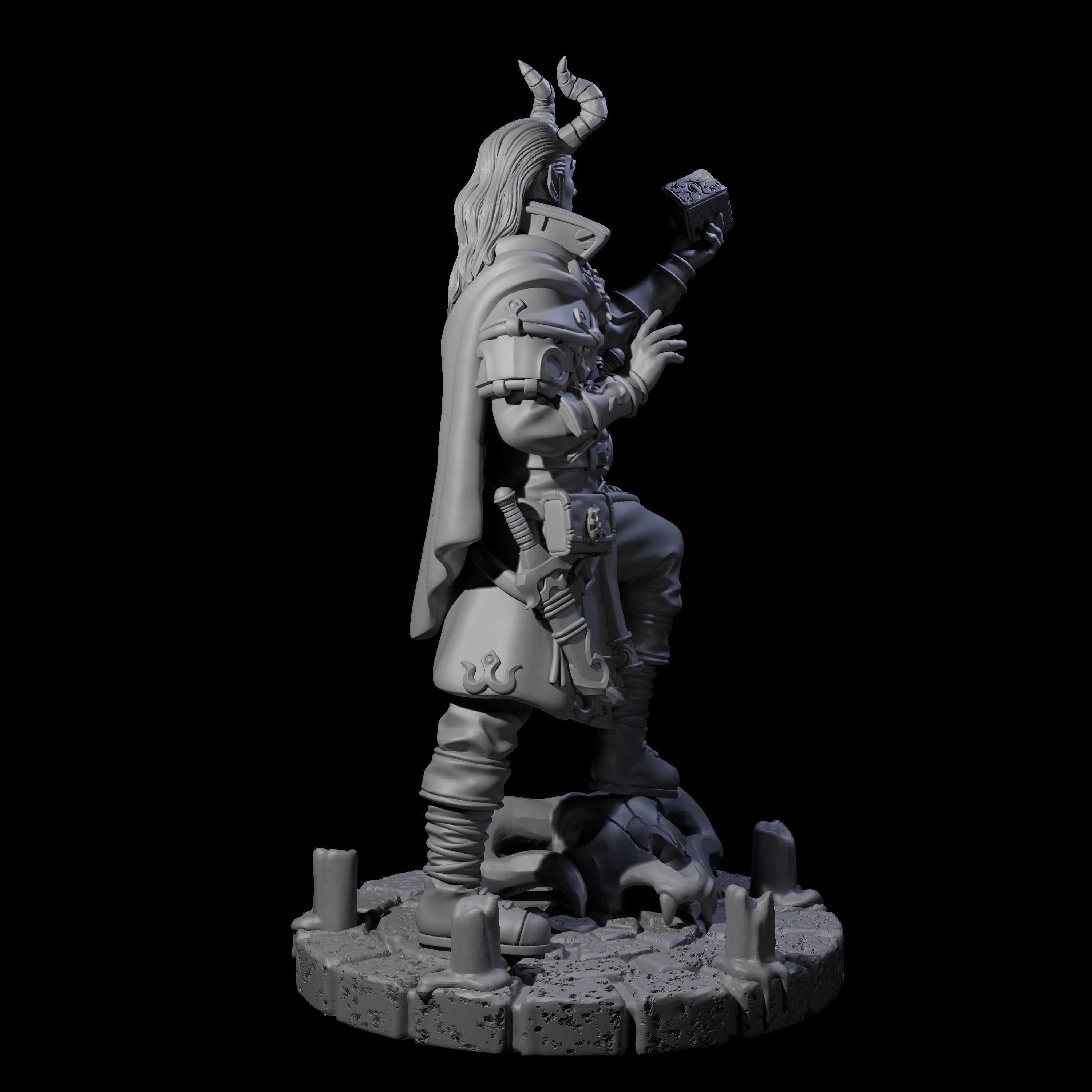 Puzzling Tiefling Miniature for Dungeons and Dragons, Pathfinder or other TTRPGs
