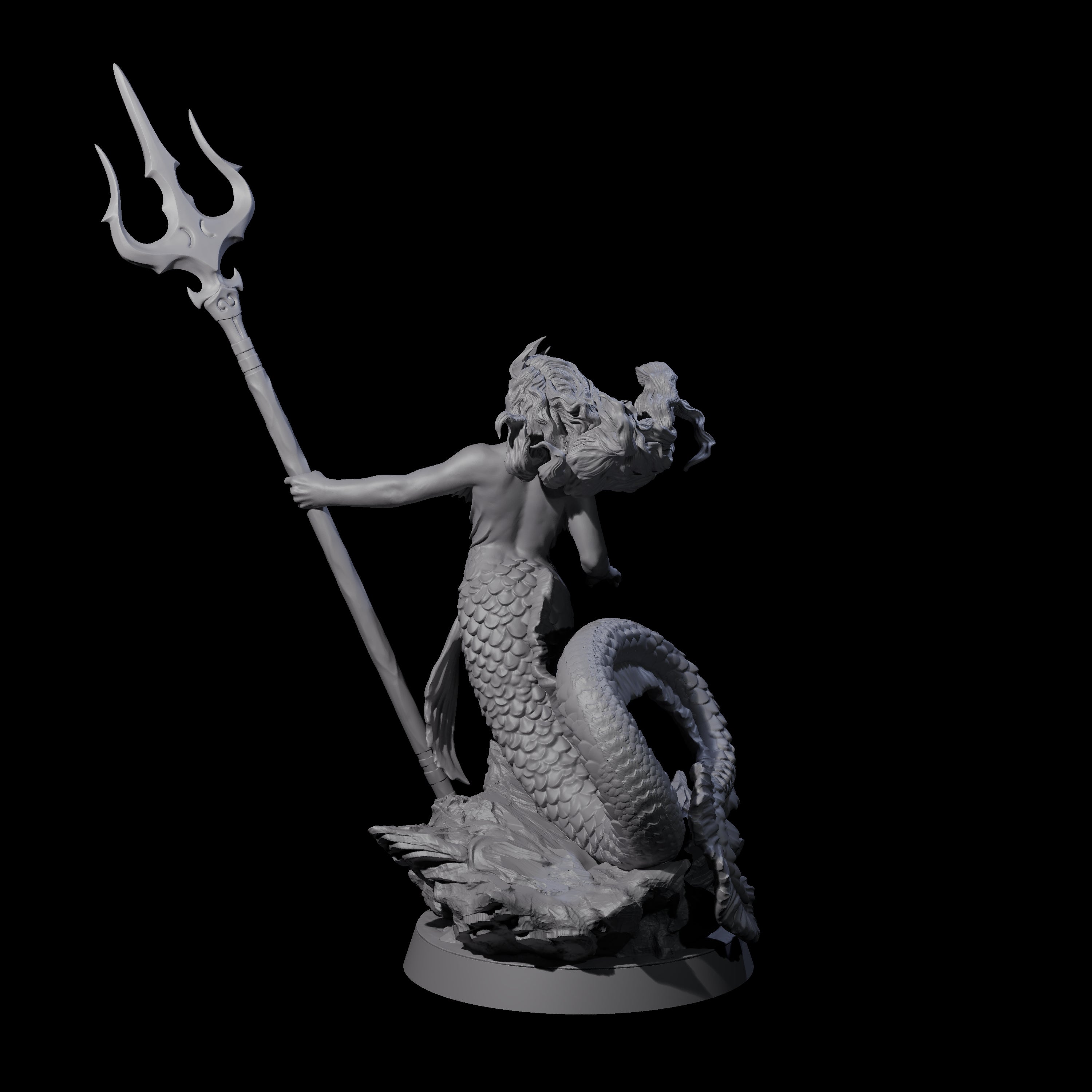 Queen Mermaid Miniature for Dungeons and Dragons, Pathfinder or other TTRPGs