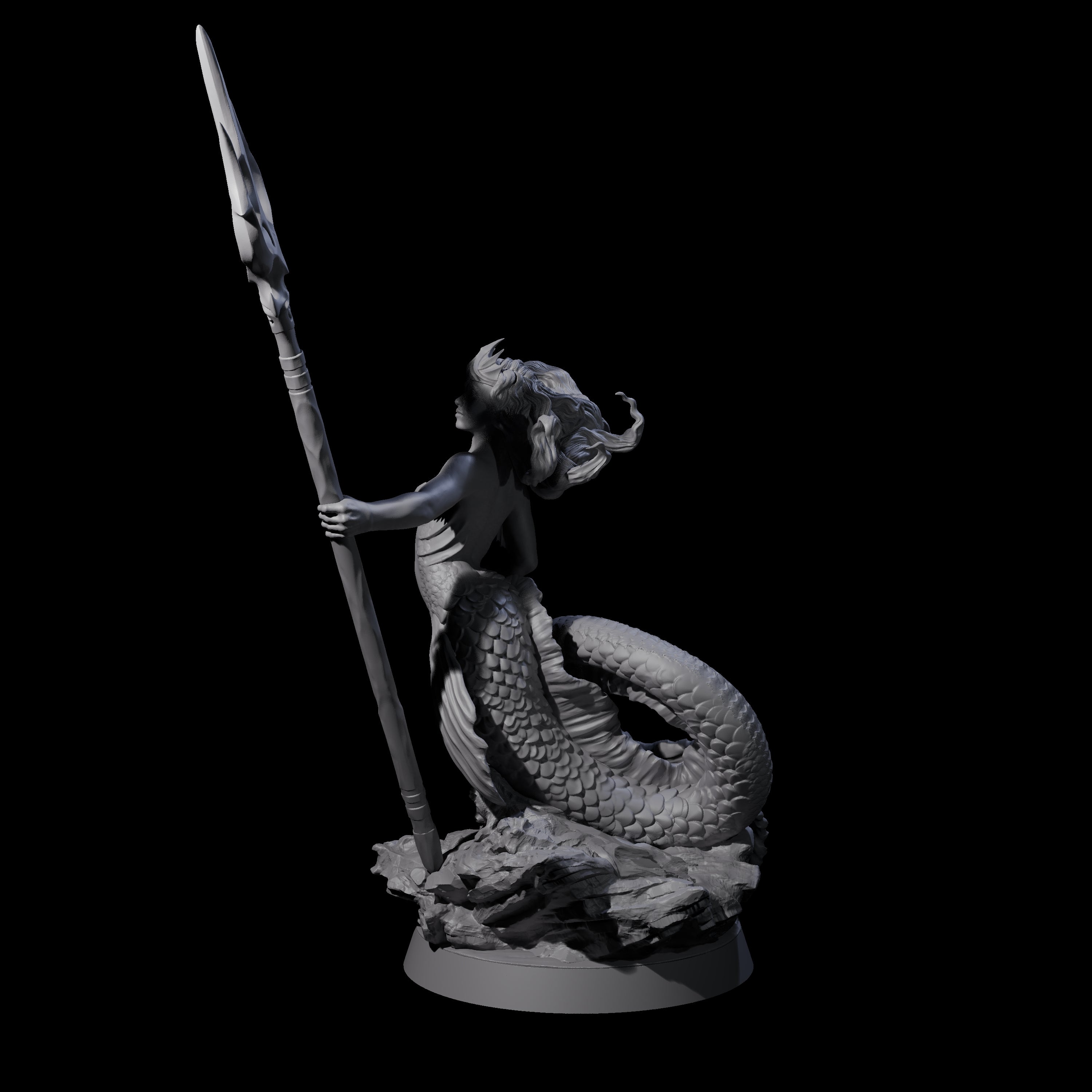 Queen Mermaid Miniature for Dungeons and Dragons, Pathfinder or other TTRPGs