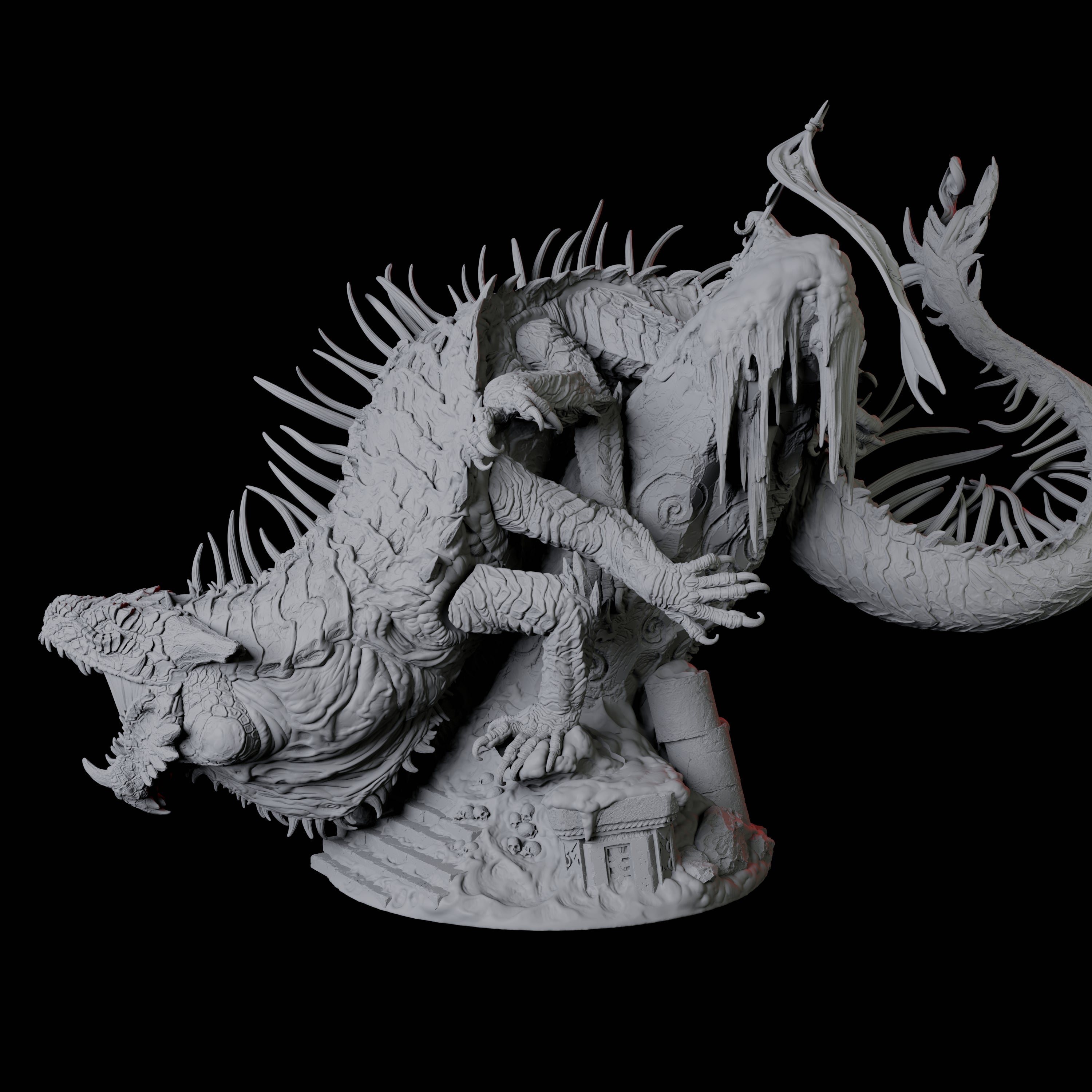 Raging Behir Miniature for Dungeons and Dragons, Pathfinder or other TTRPGs