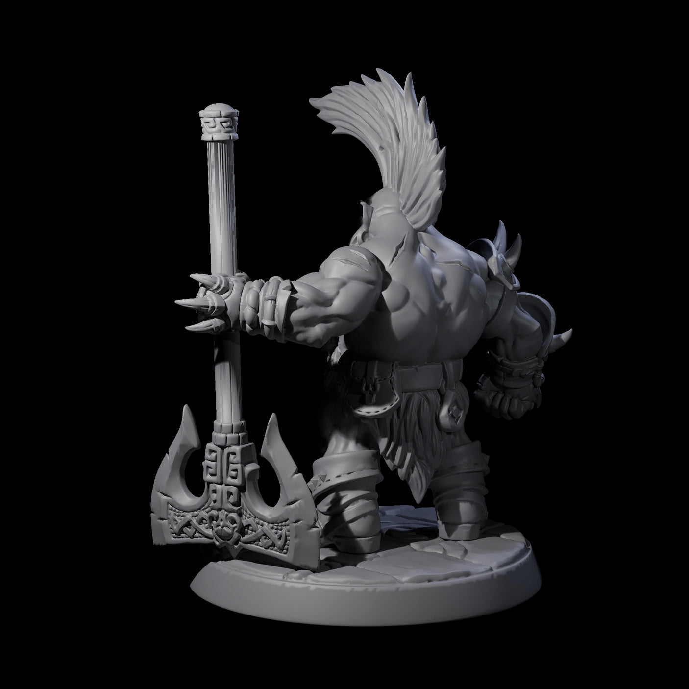 Raging Berserker Dwarf B Miniature for Dungeons and Dragons, Pathfinder or other TTRPGs