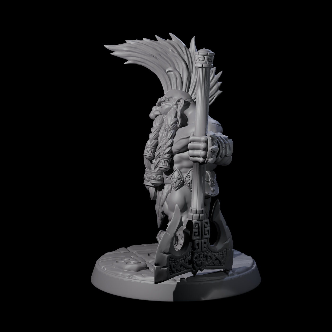 Raging Berserker Dwarf B Miniature for Dungeons and Dragons, Pathfinder or other TTRPGs