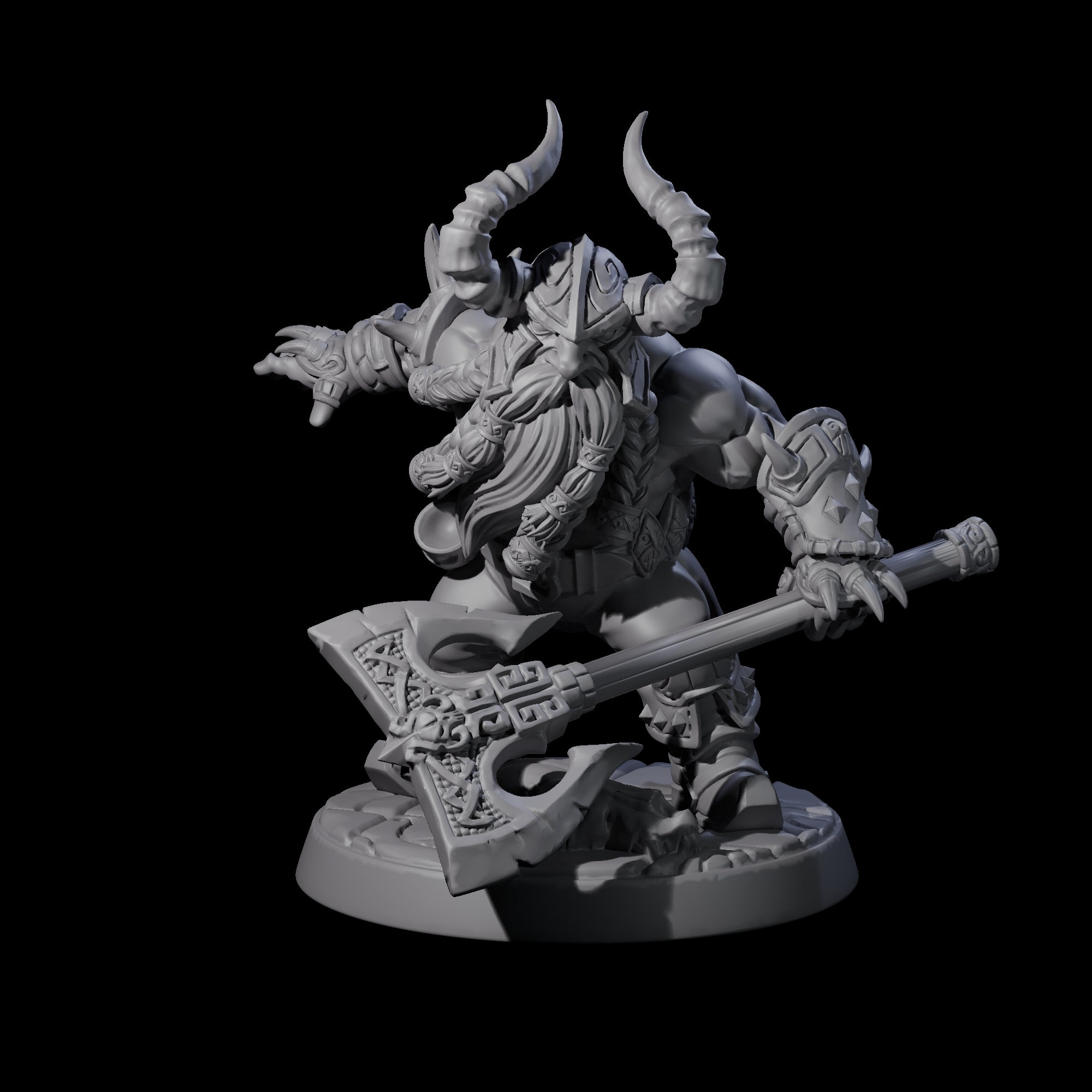 Raging Berserker Dwarf C Miniature for Dungeons and Dragons, Pathfinder or other TTRPGs