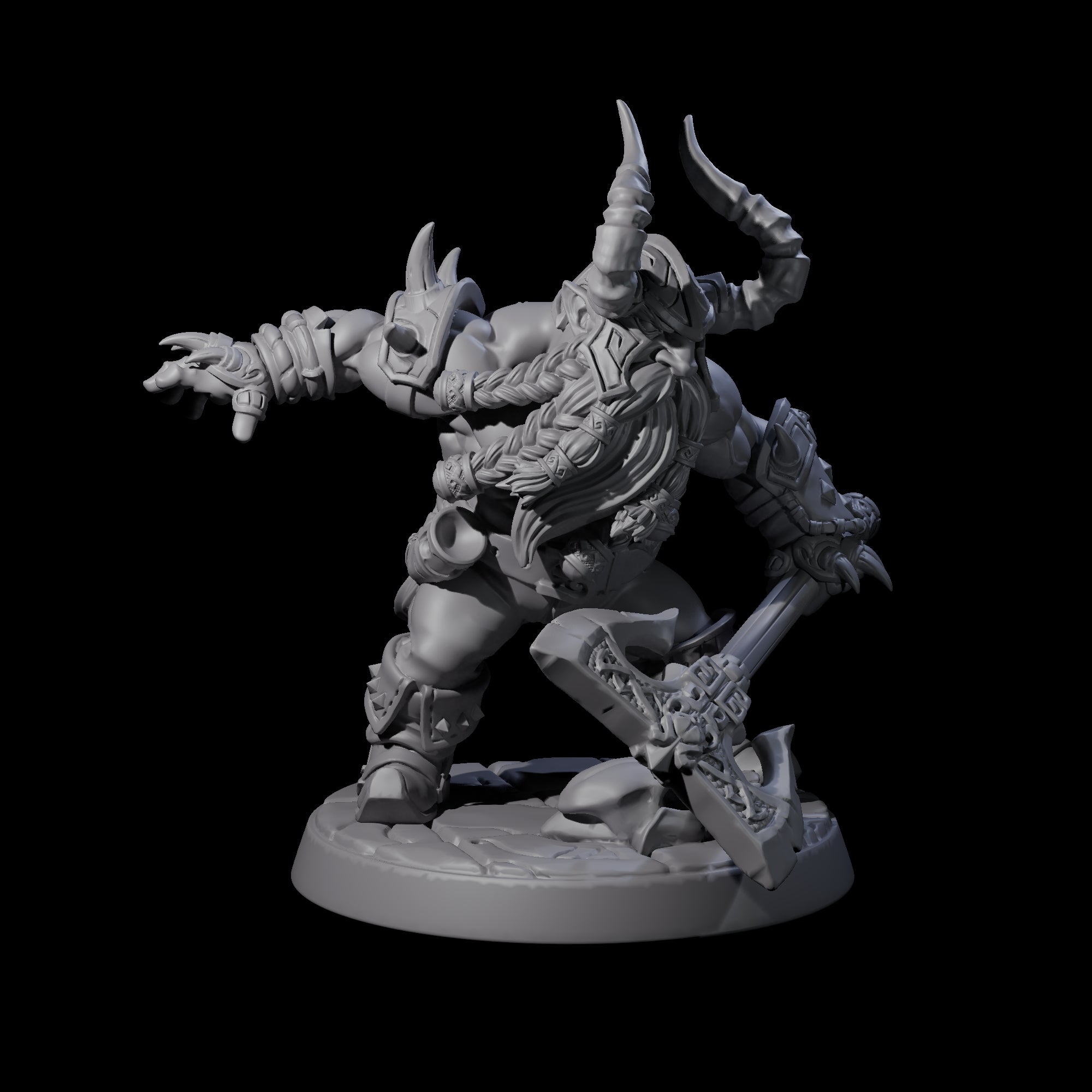 Raging Berserker Dwarf C Miniature for Dungeons and Dragons, Pathfinder or other TTRPGs