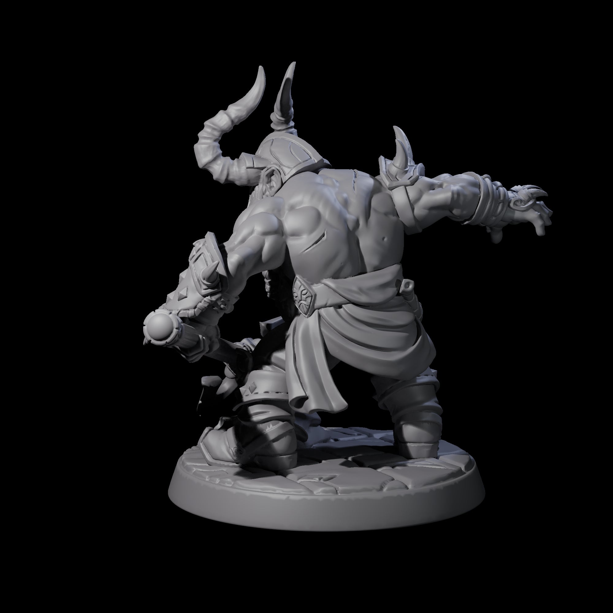 Raging Berserker Dwarf C Miniature for Dungeons and Dragons, Pathfinder or other TTRPGs