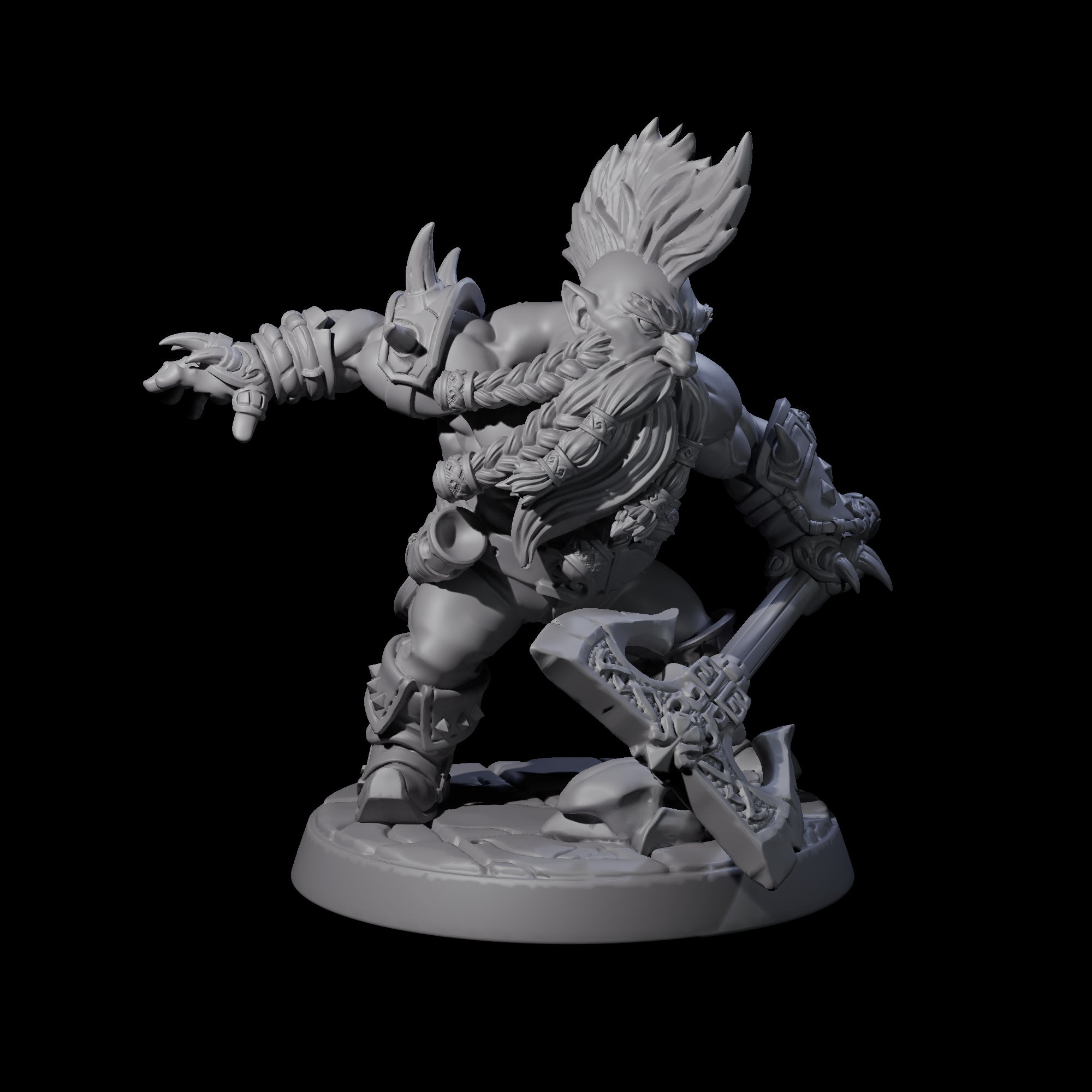 Raging Berserker Dwarf C Miniature for Dungeons and Dragons, Pathfinder or other TTRPGs