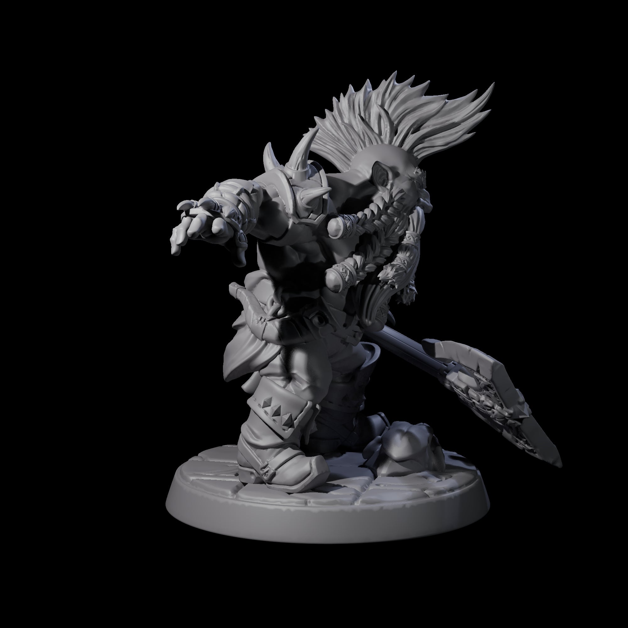 Raging Berserker Dwarf C Miniature for Dungeons and Dragons, Pathfinder or other TTRPGs