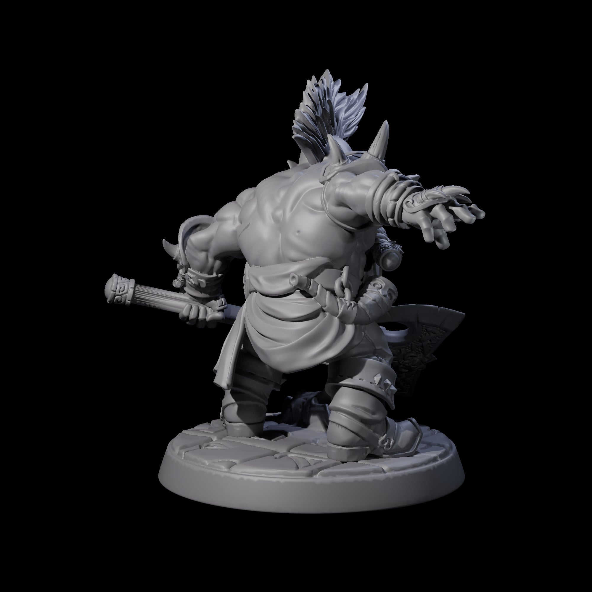 Raging Berserker Dwarf C Miniature for Dungeons and Dragons, Pathfinder or other TTRPGs