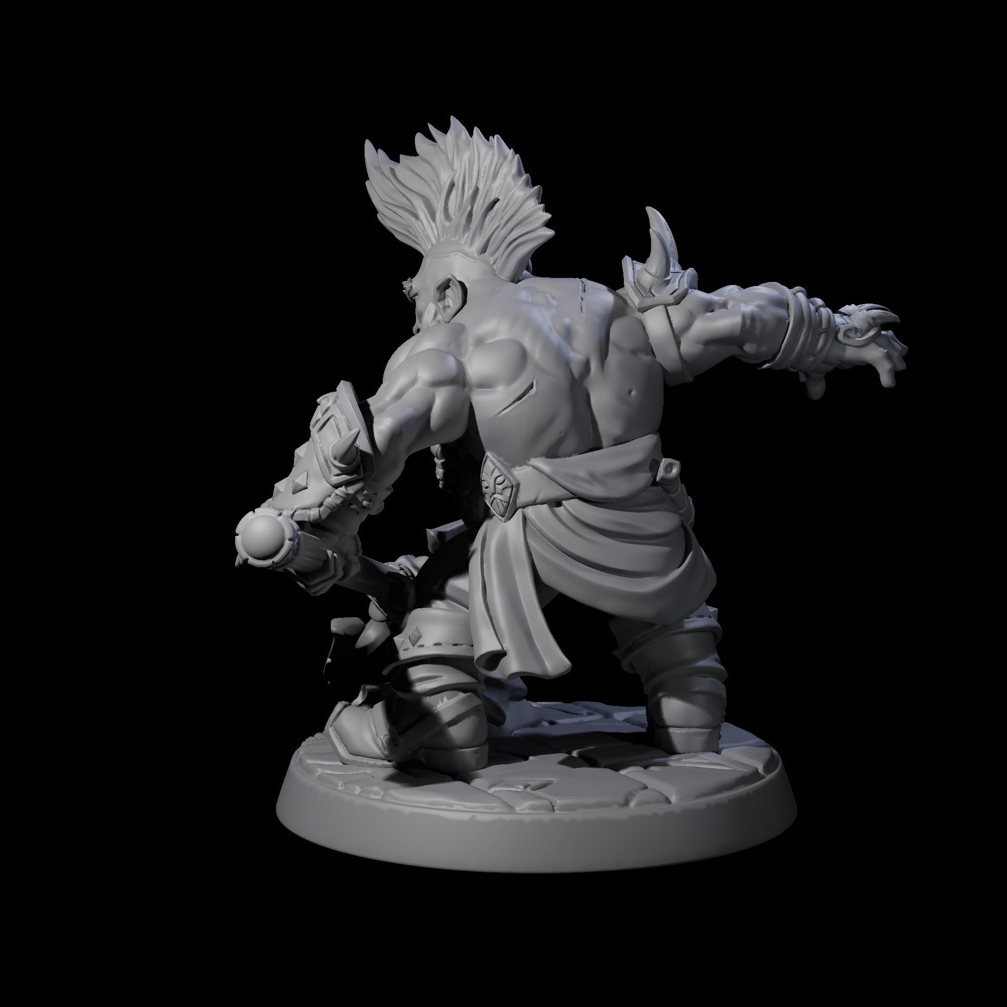 Raging Berserker Dwarf C Miniature for Dungeons and Dragons, Pathfinder or other TTRPGs