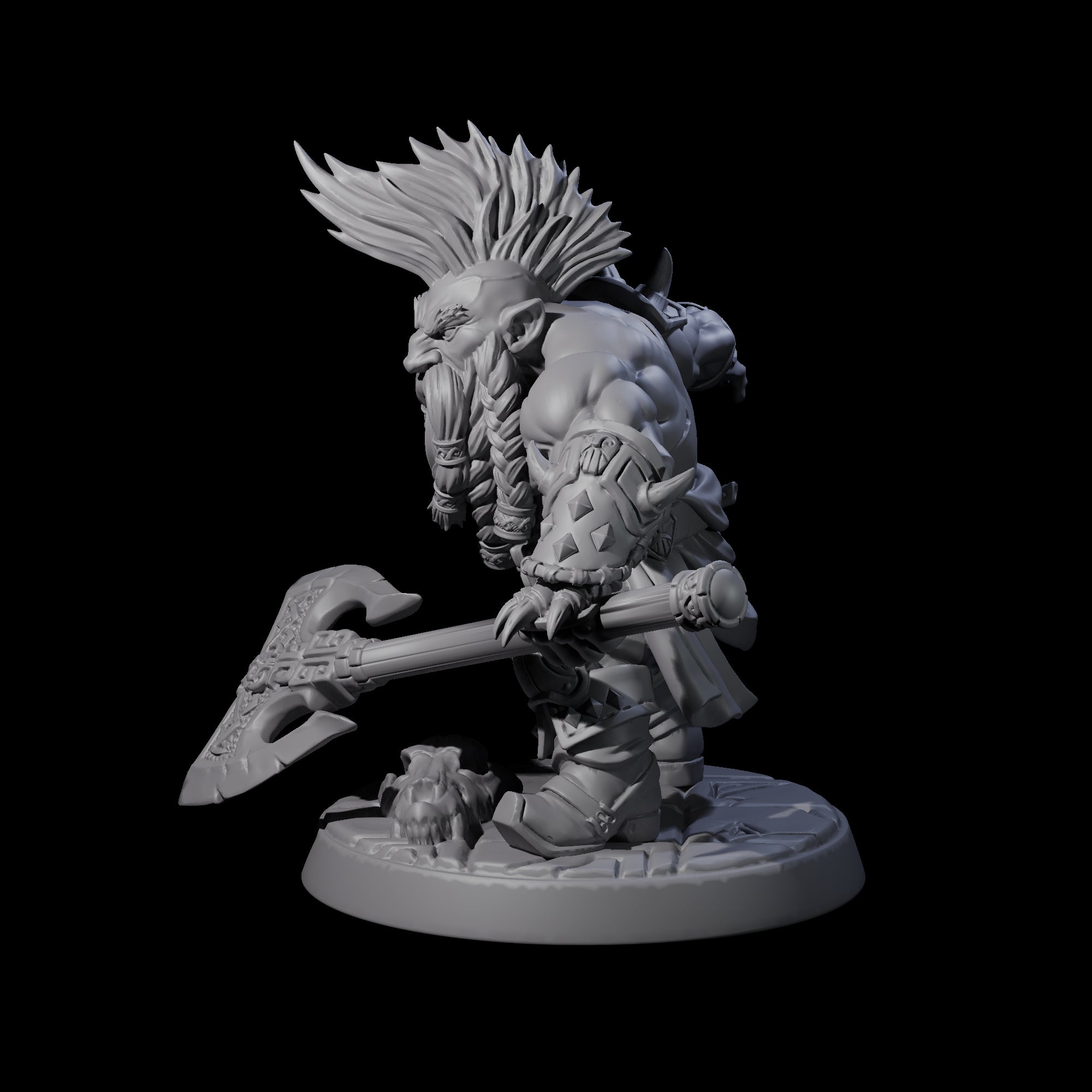 Raging Berserker Dwarf C Miniature for Dungeons and Dragons, Pathfinder or other TTRPGs