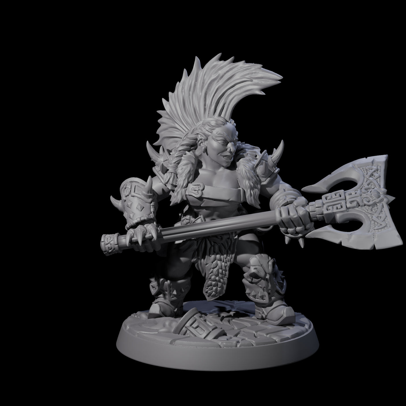 Raging Berserker Dwarf D Miniature for Dungeons and Dragons, Pathfinder or other TTRPGs