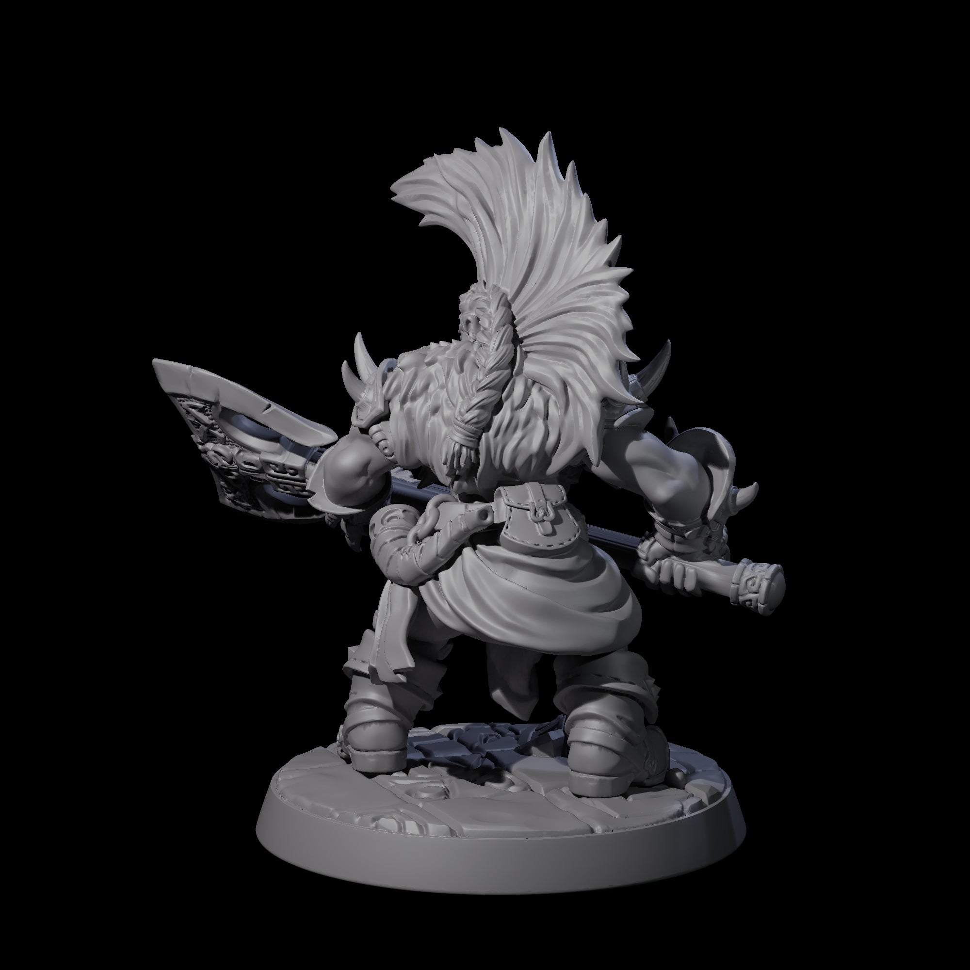 Raging Berserker Dwarf D Miniature for Dungeons and Dragons, Pathfinder or other TTRPGs