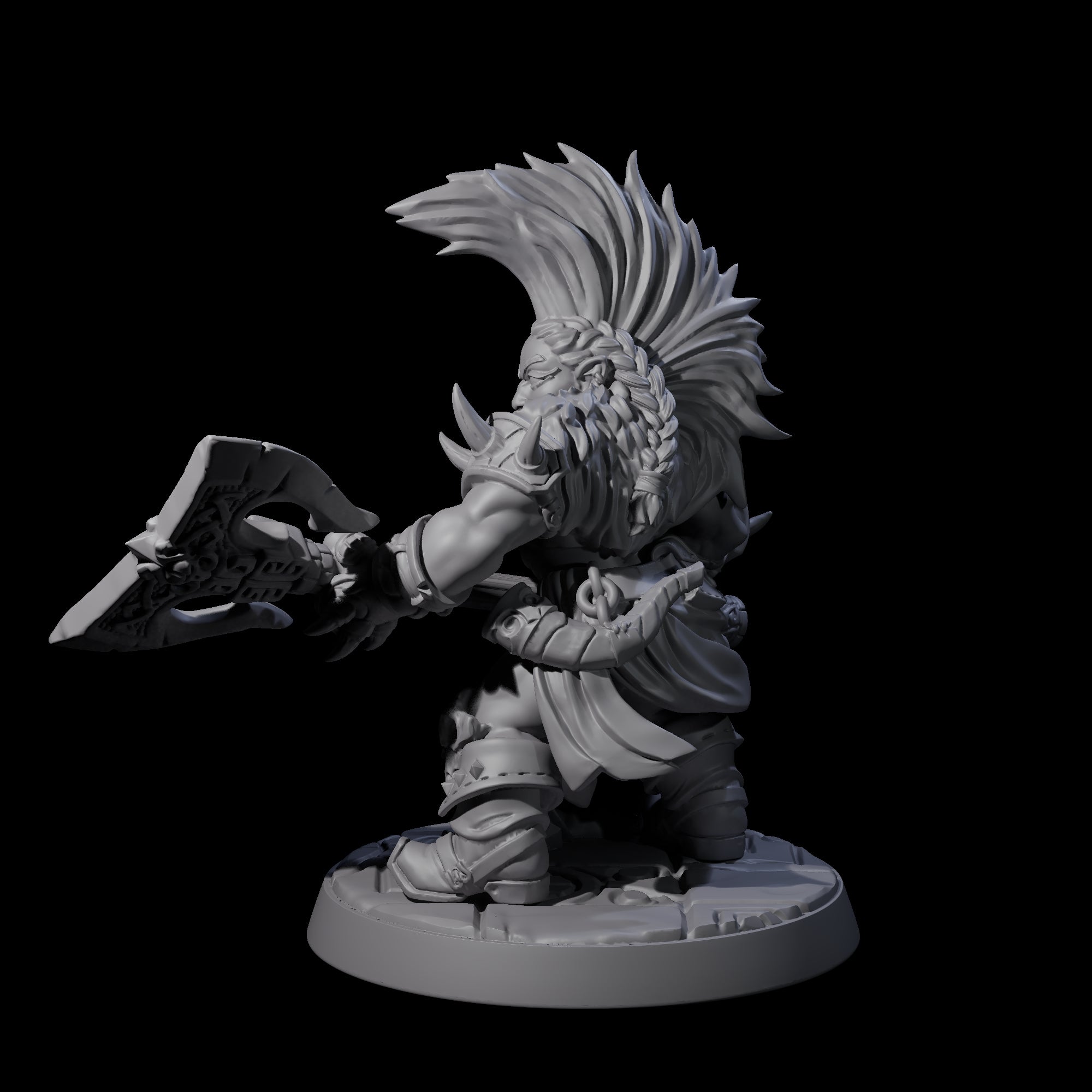 Raging Berserker Dwarf D Miniature for Dungeons and Dragons, Pathfinder or other TTRPGs