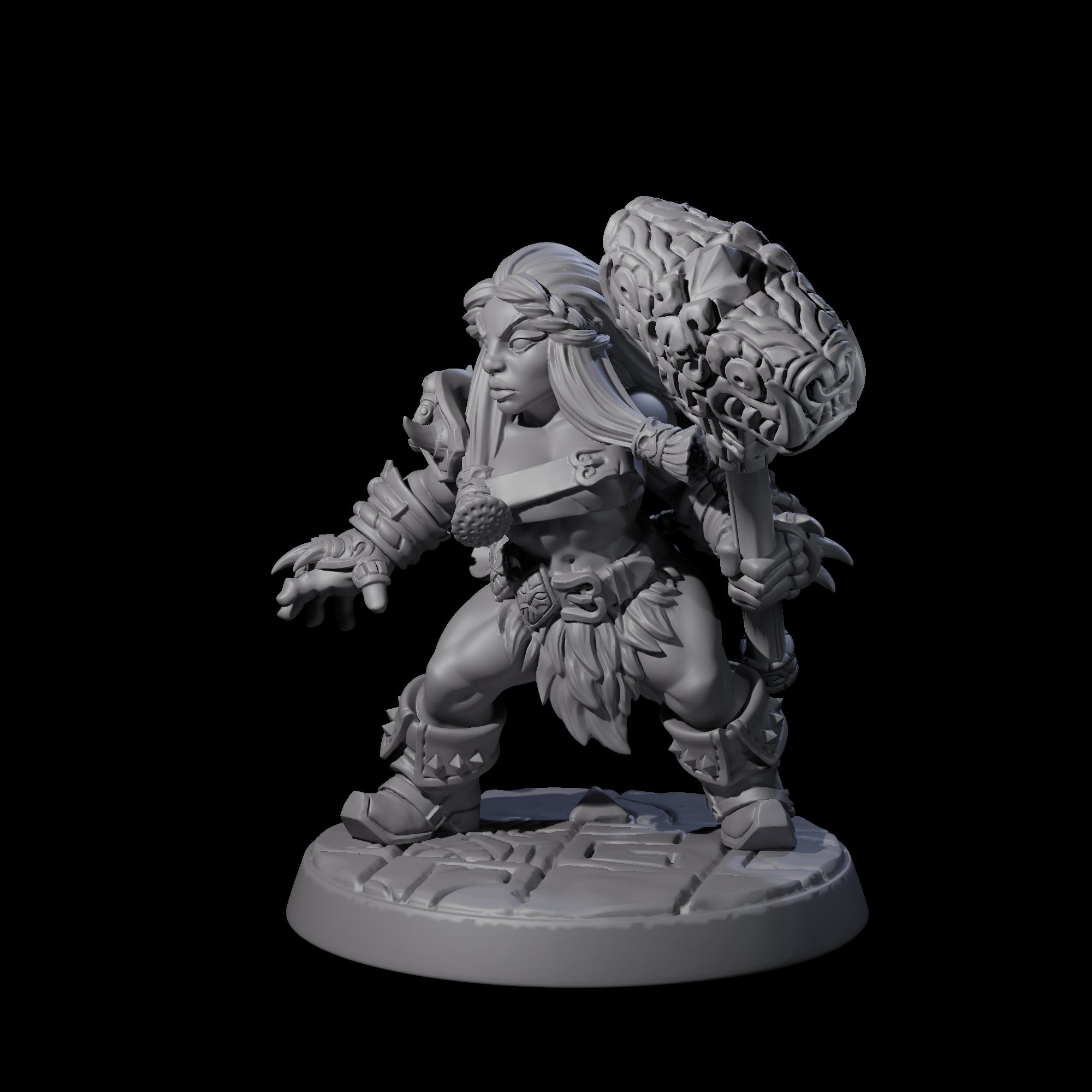 Raging Berserker Dwarf F Miniature for Dungeons and Dragons, Pathfinder or other TTRPGs