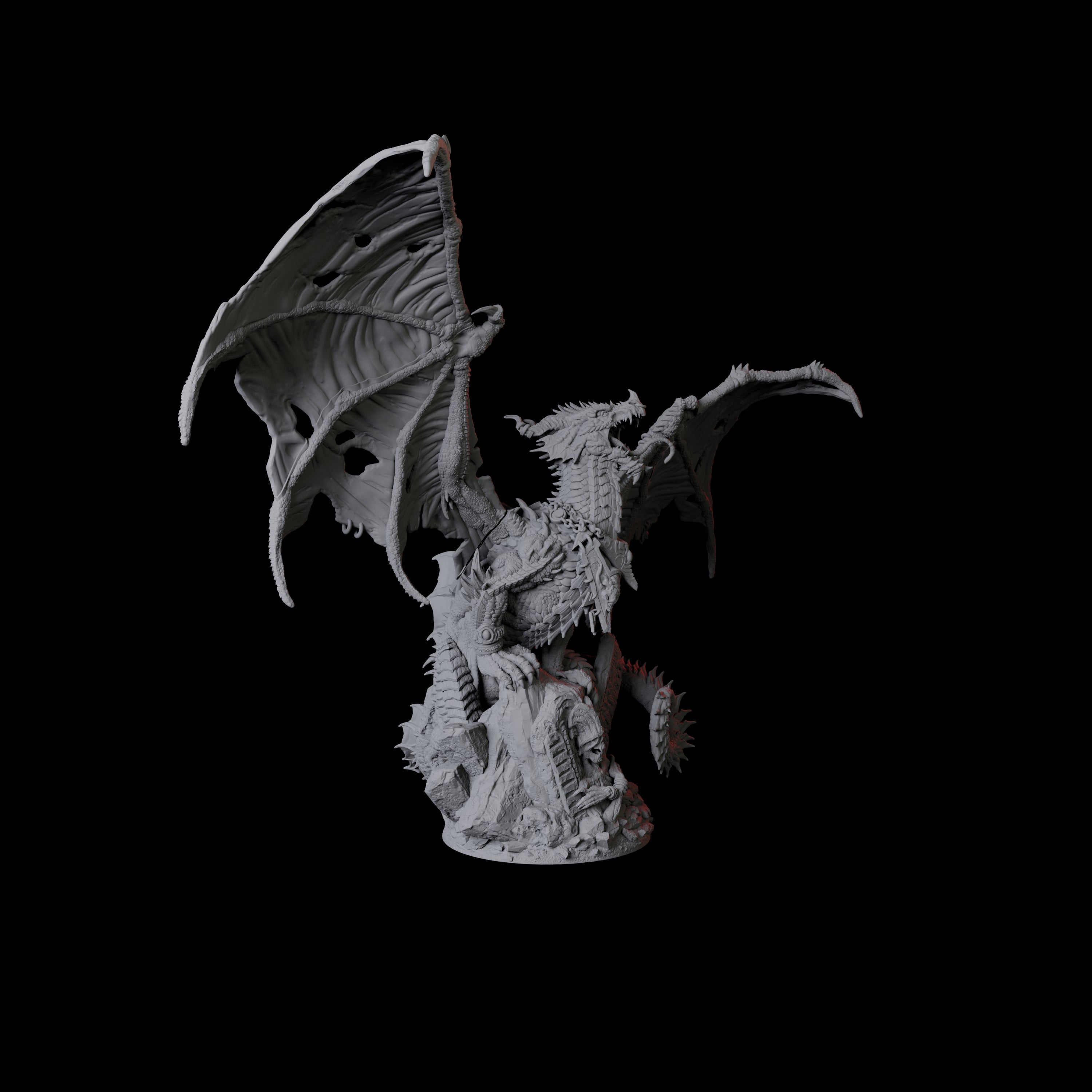 Raging Black Dragon Miniature for Dungeons and Dragons, Pathfinder or other TTRPGs