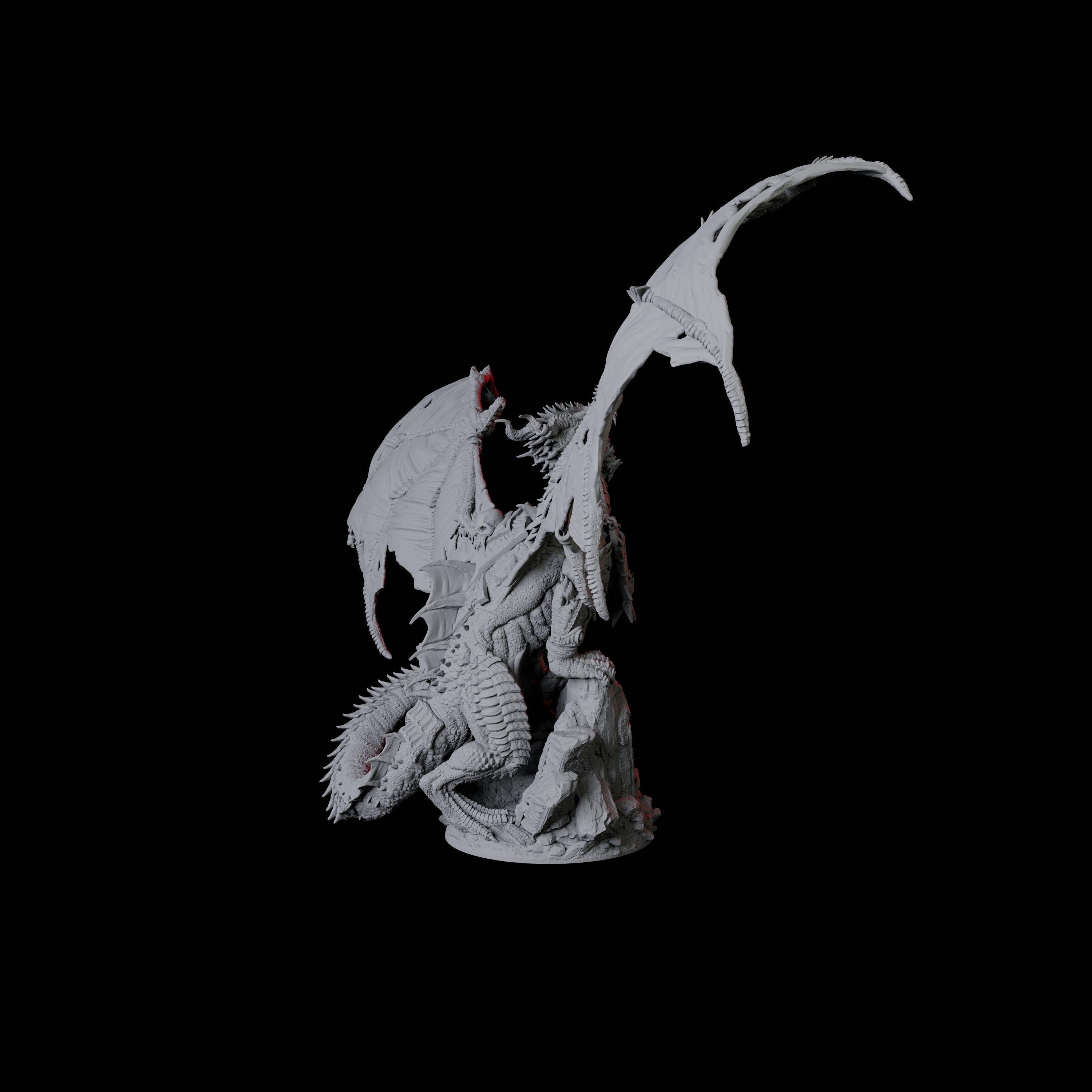Raging Black Dragon Miniature for Dungeons and Dragons, Pathfinder or other TTRPGs