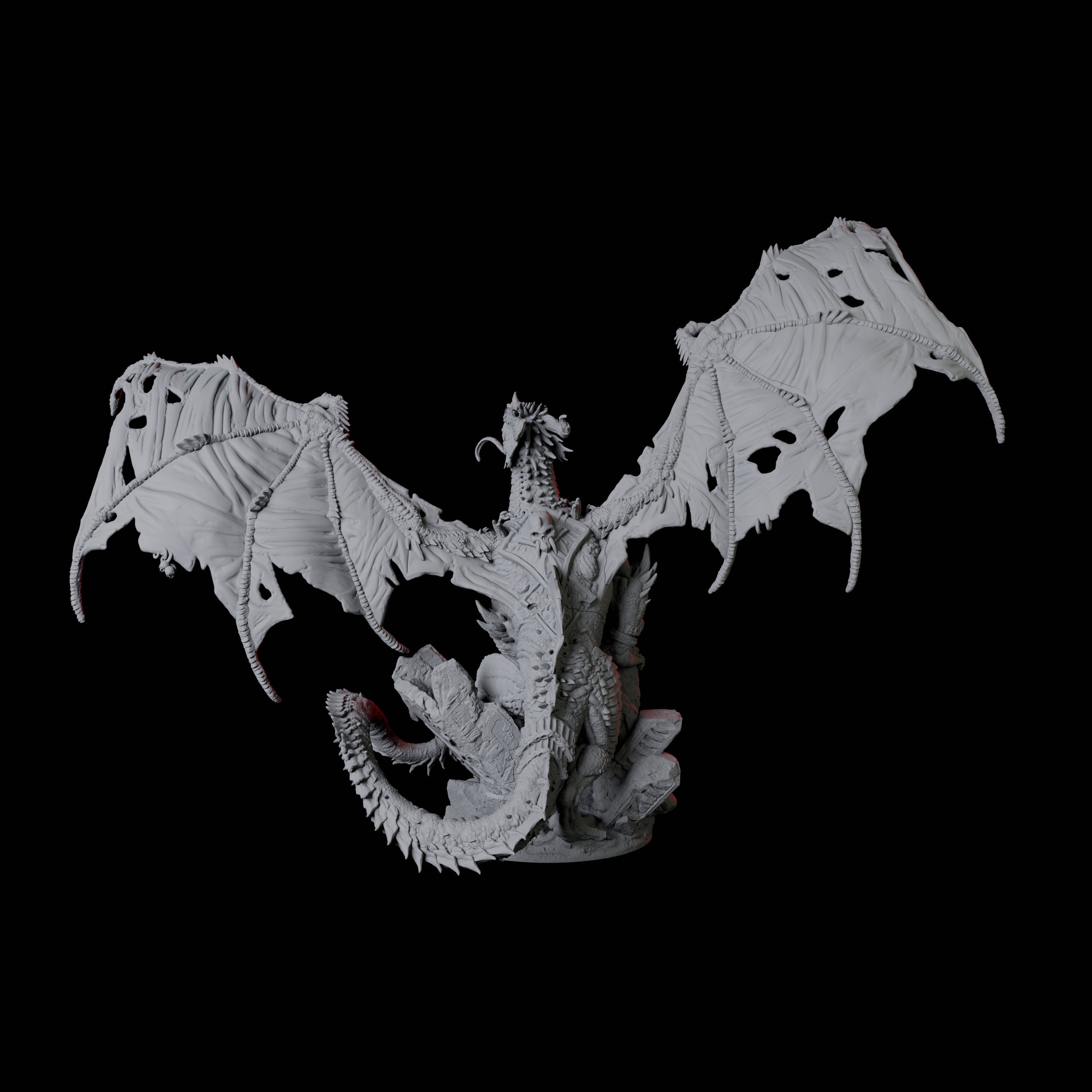 Raging Black Dragon Miniature for Dungeons and Dragons, Pathfinder or other TTRPGs