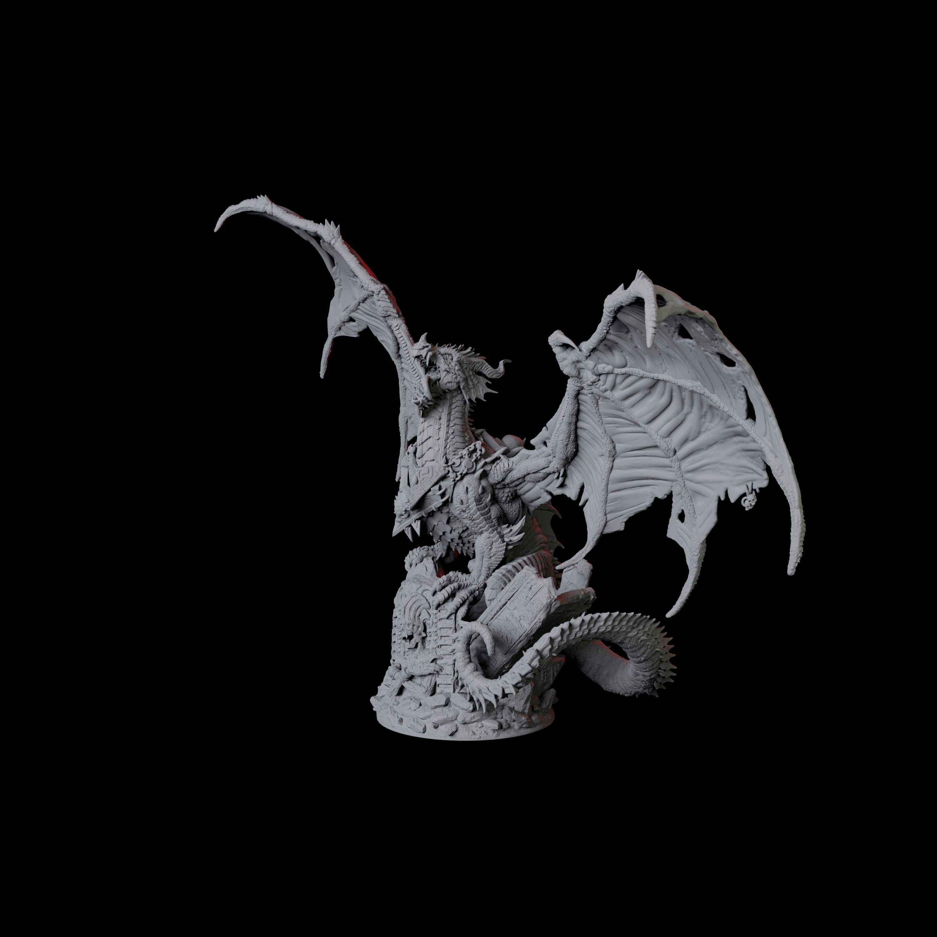 Raging Black Dragon Miniature for Dungeons and Dragons, Pathfinder or other TTRPGs