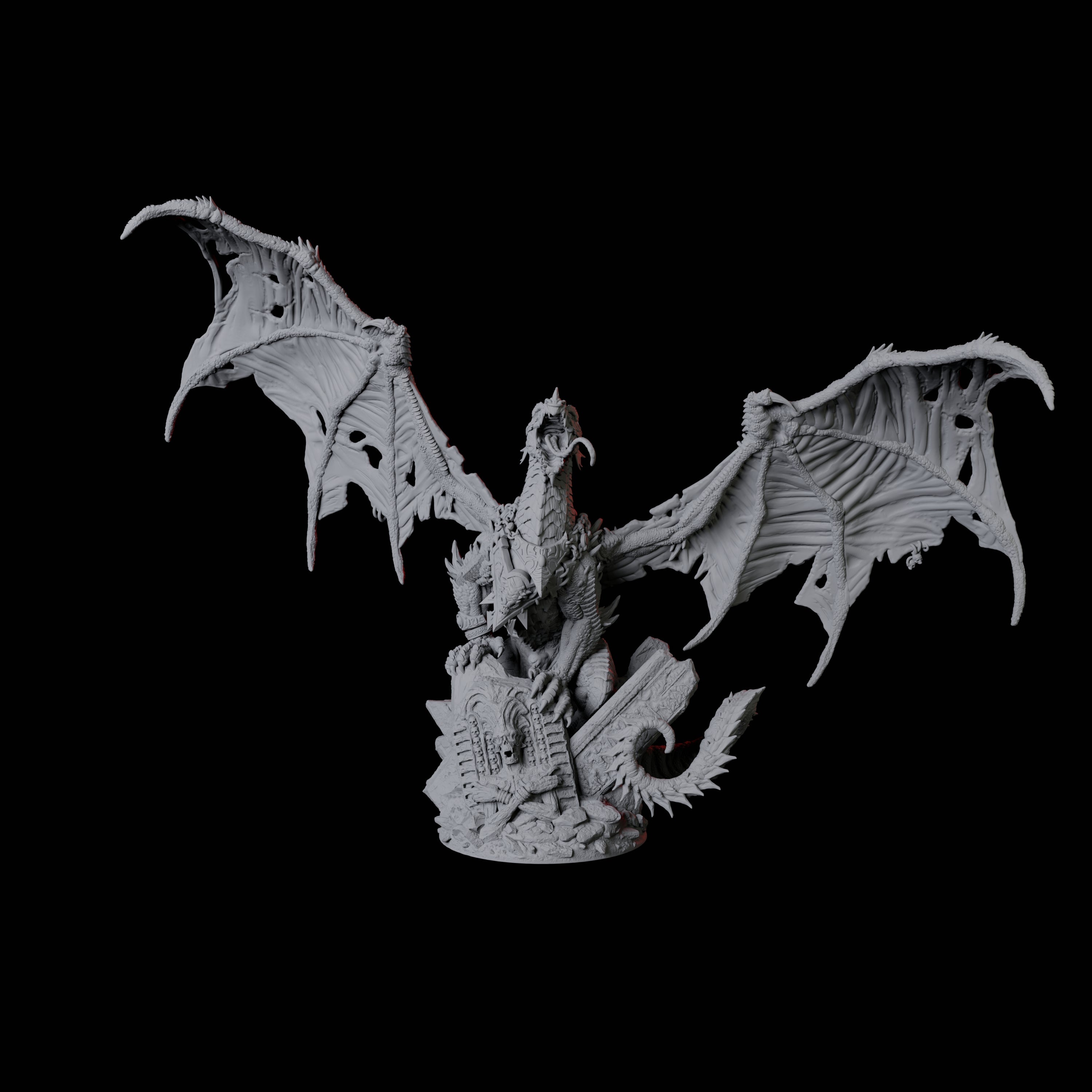 Raging Black Dragon Miniature for Dungeons and Dragons, Pathfinder or other TTRPGs