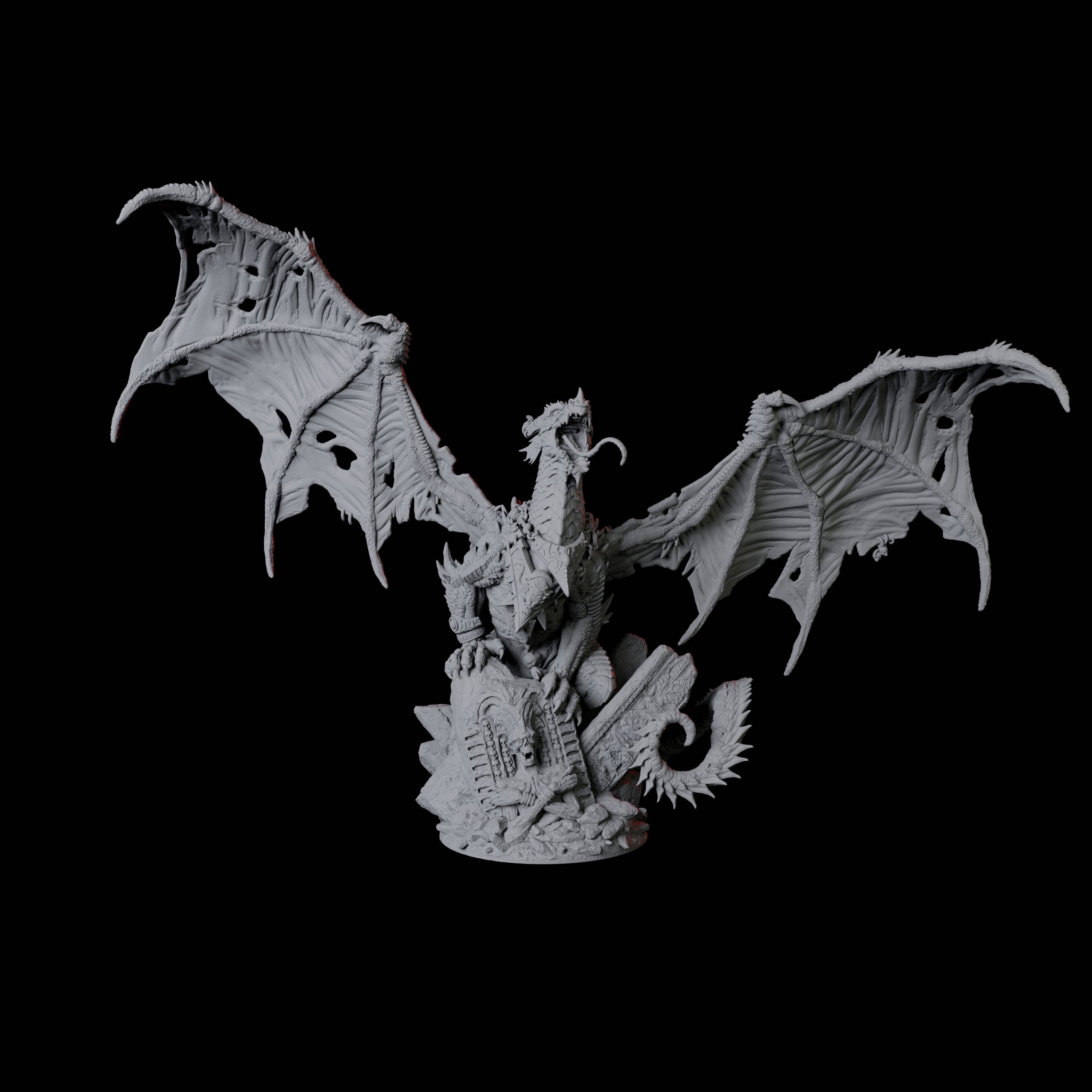 Raging Black Dragon Miniature for Dungeons and Dragons, Pathfinder or other TTRPGs