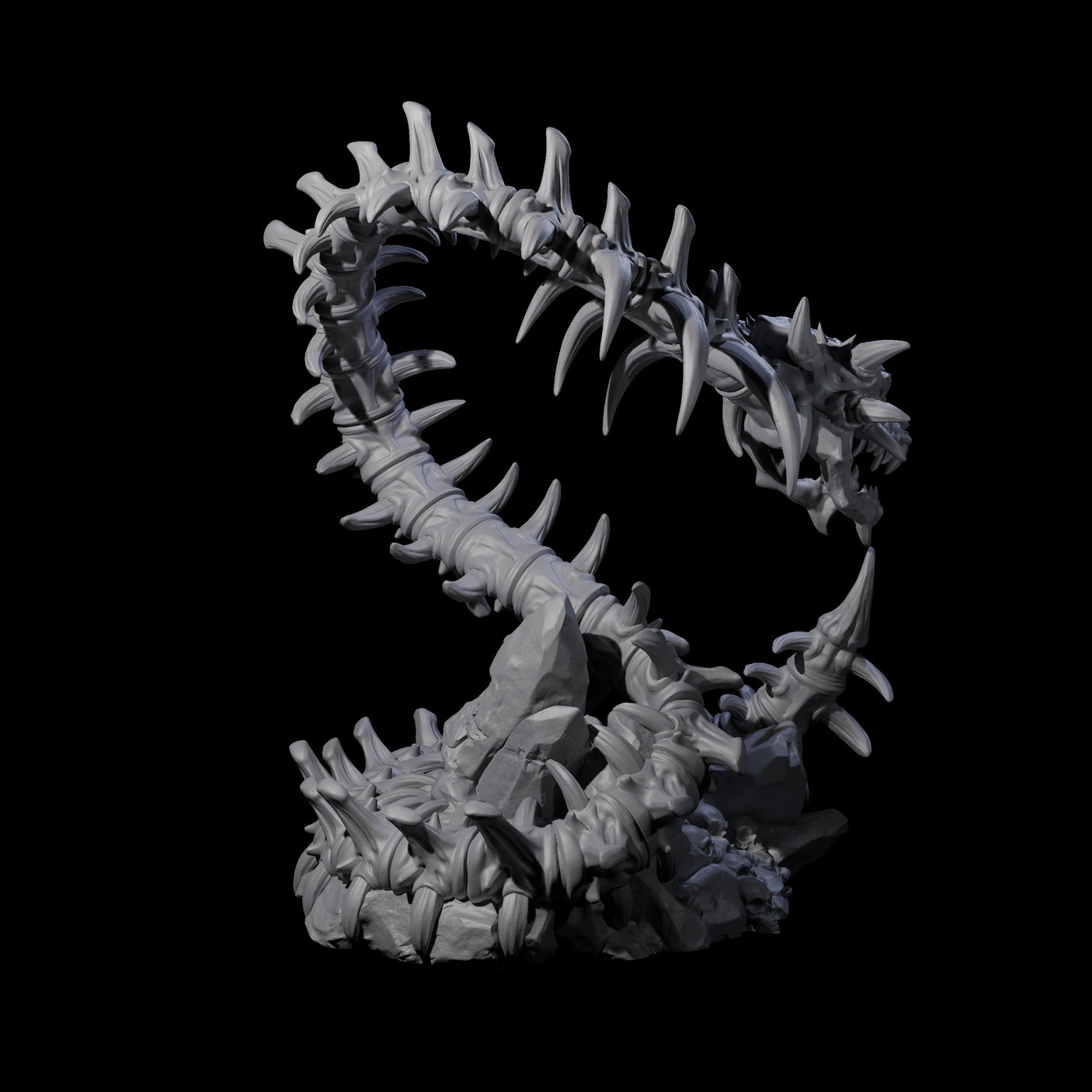 Raging Bone Naga Miniature for Dungeons and Dragons, Pathfinder or other TTRPGs