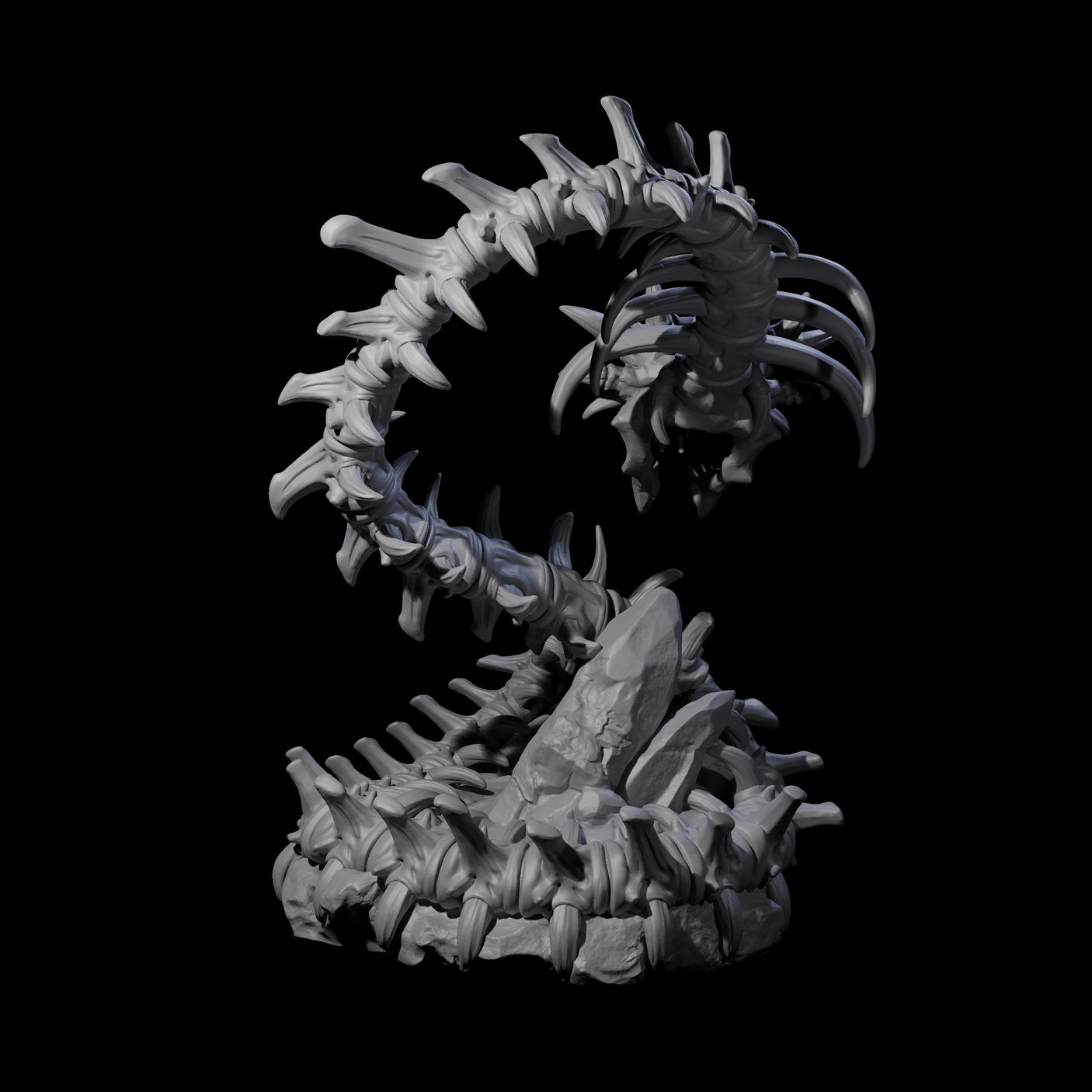 Raging Bone Naga Miniature for Dungeons and Dragons, Pathfinder or other TTRPGs