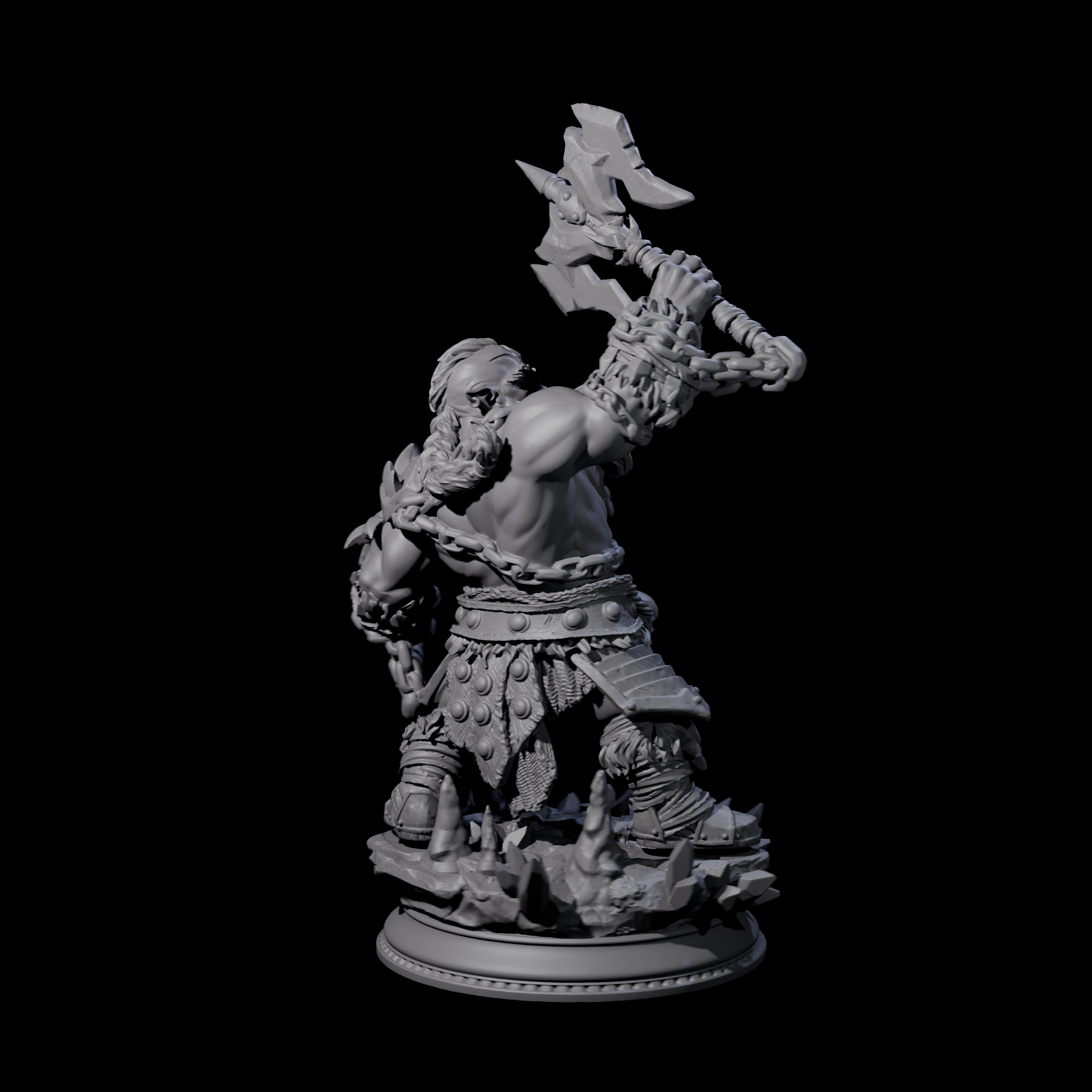 Raging Dwarf Barbarian Miniature for Dungeons and Dragons, Pathfinder or other TTRPGs