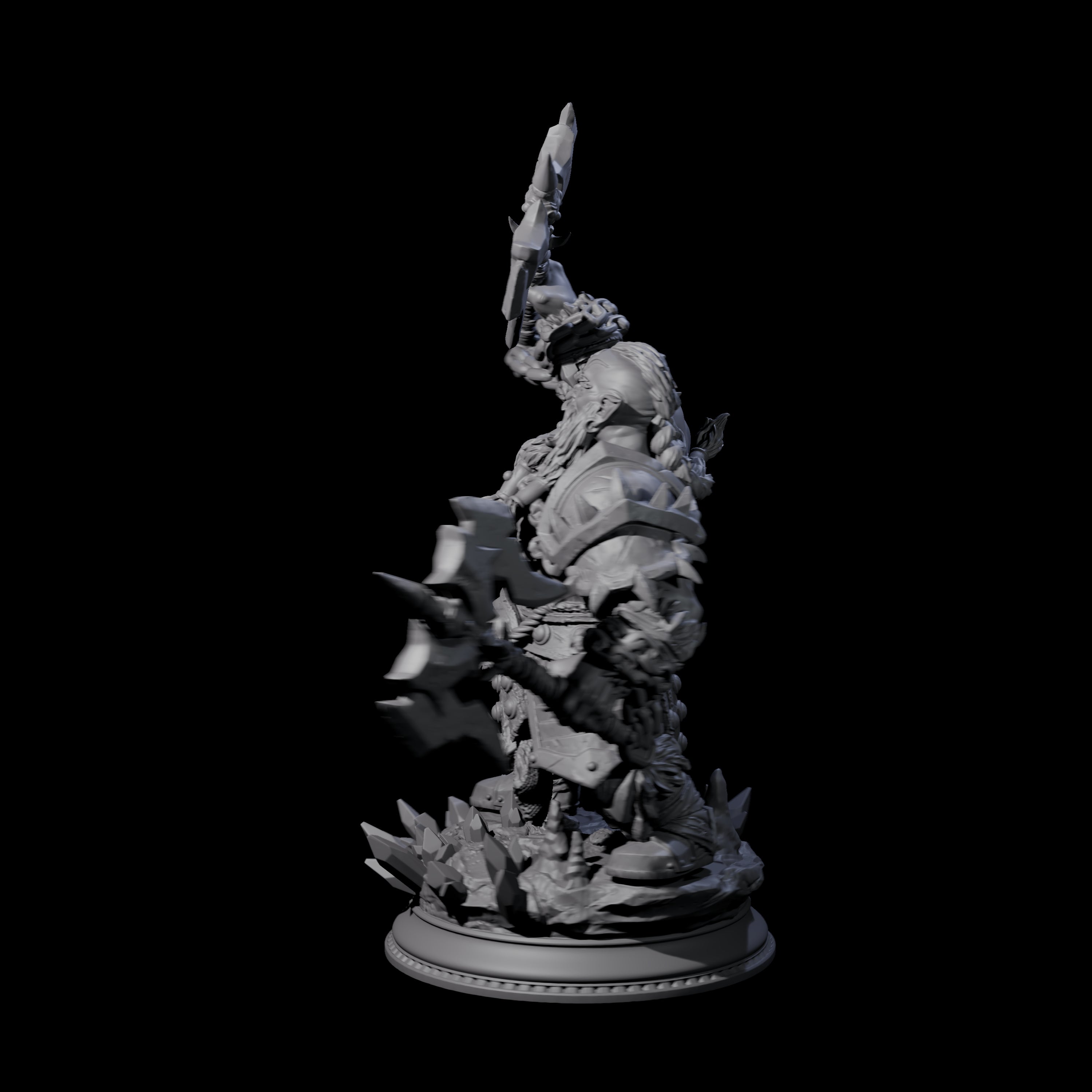 Raging Dwarf Barbarian Miniature for Dungeons and Dragons, Pathfinder or other TTRPGs