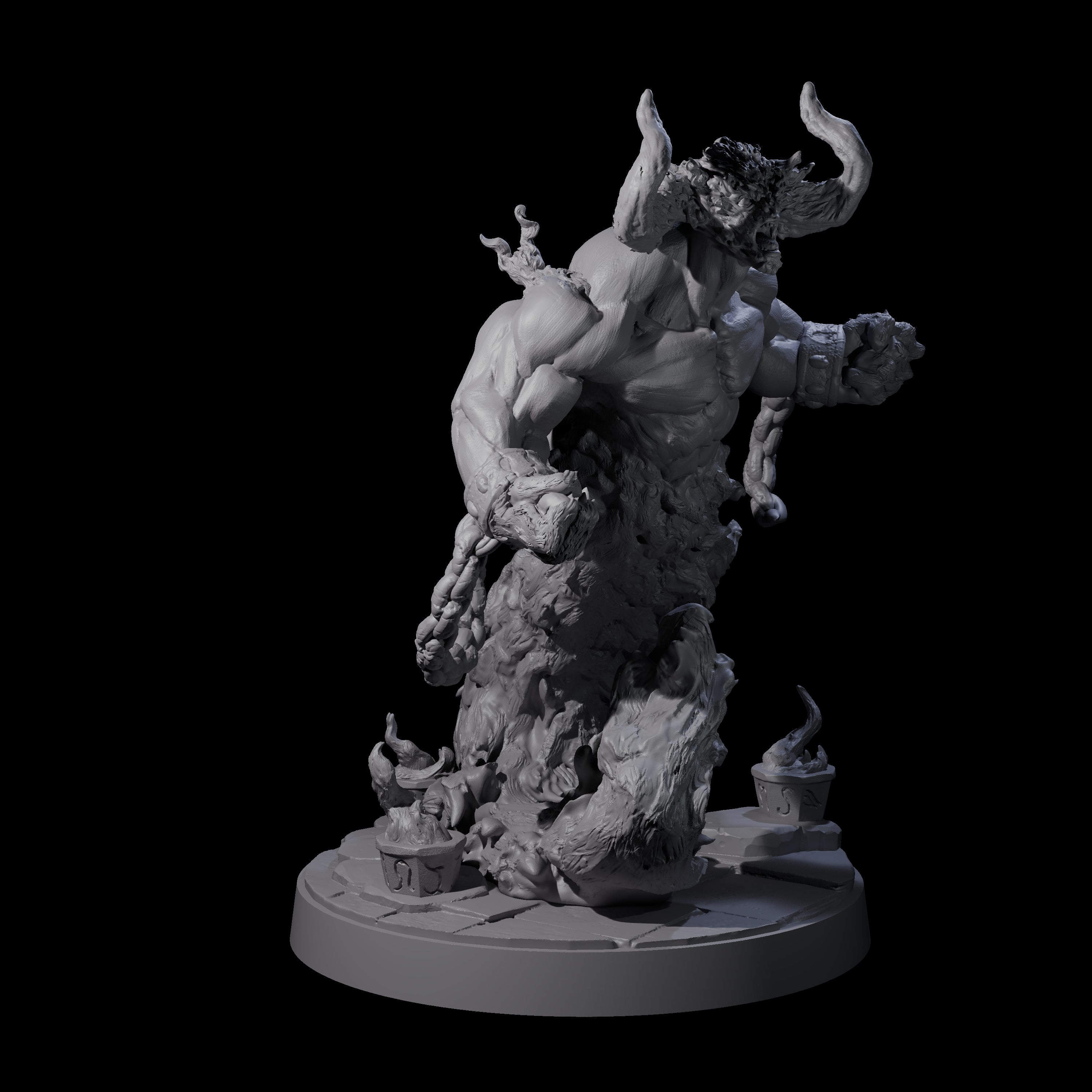 Raging Fire Djinni Miniature for Dungeons and Dragons, Pathfinder or other TTRPGs