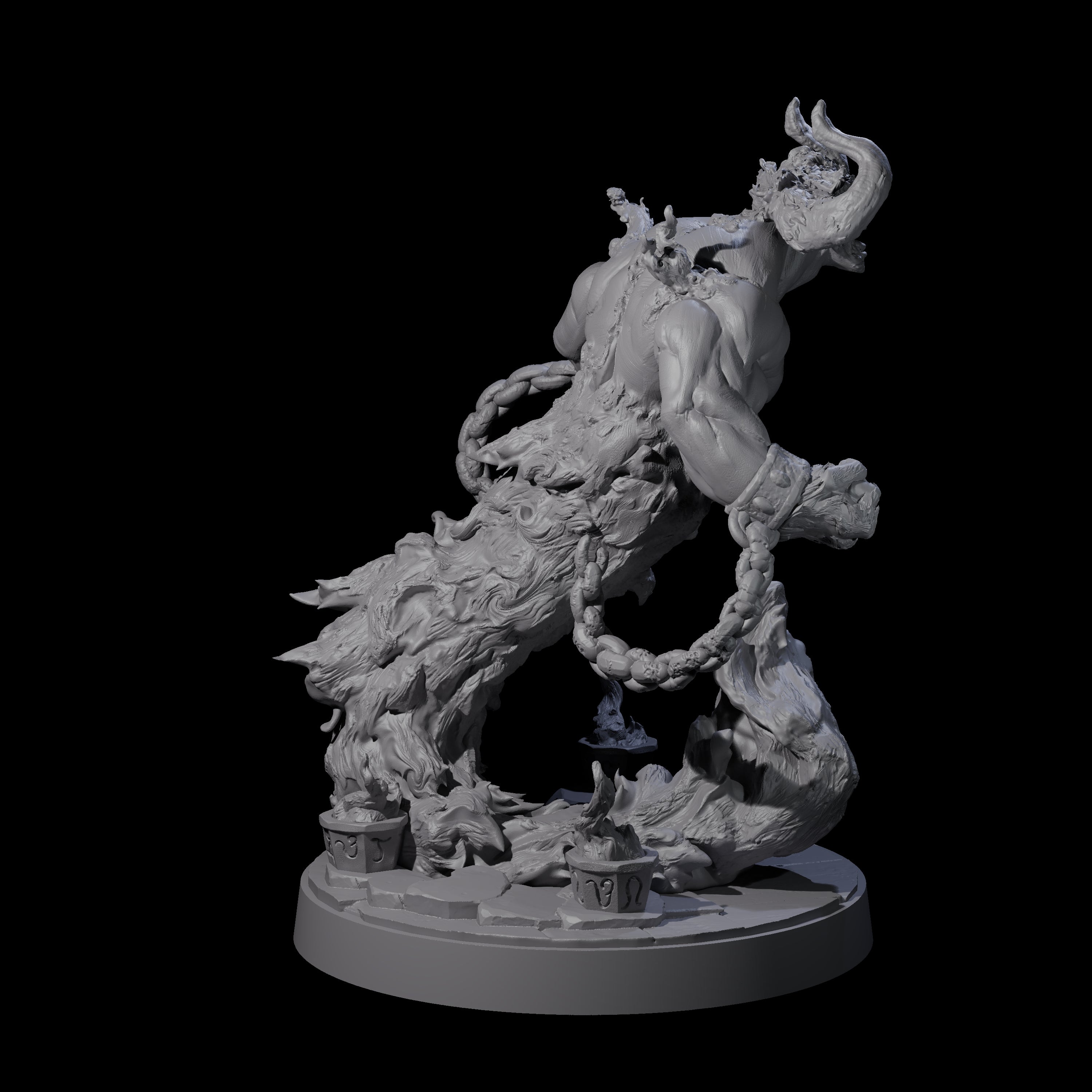 Raging Fire Djinni Miniature for Dungeons and Dragons, Pathfinder or other TTRPGs