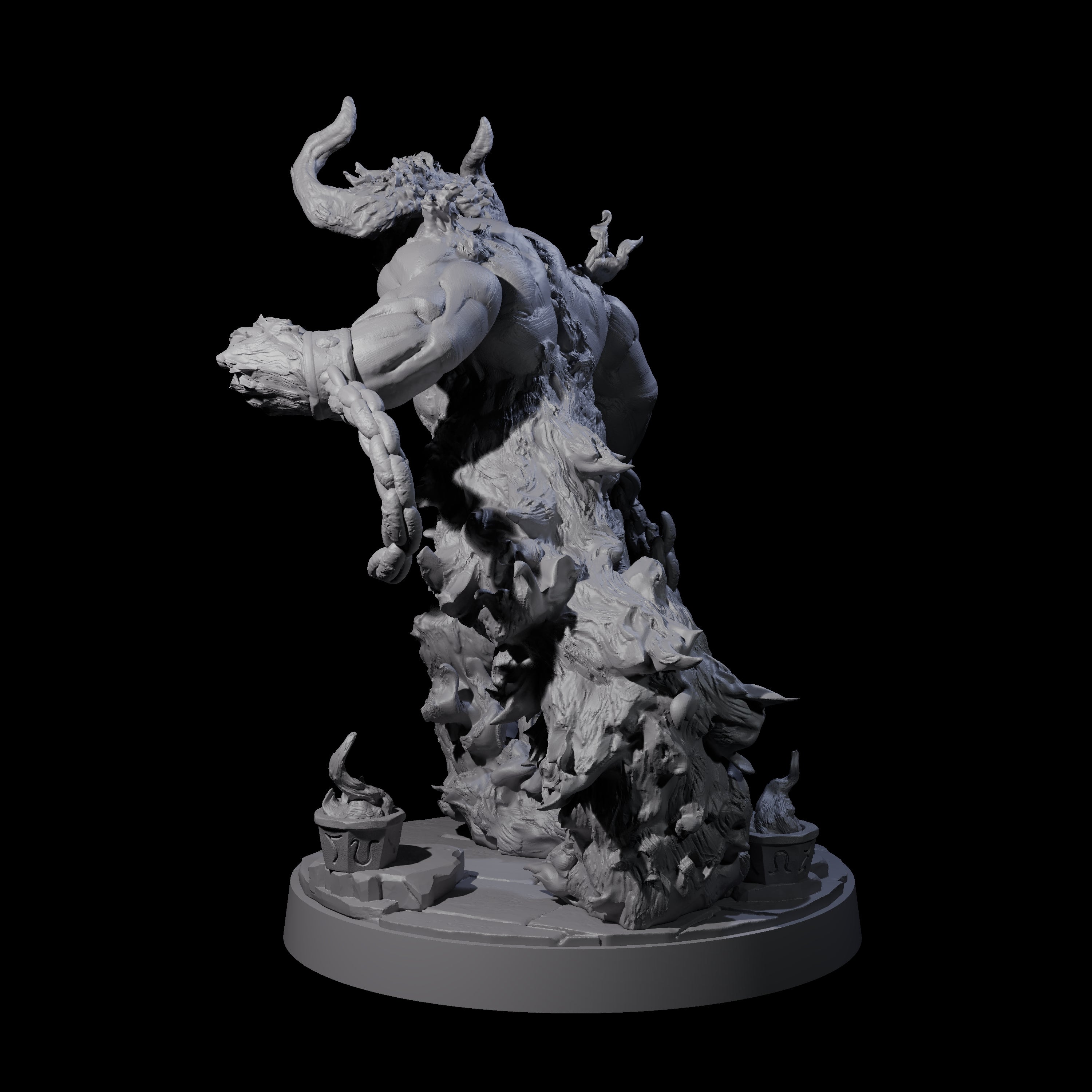 Raging Fire Djinni Miniature for Dungeons and Dragons, Pathfinder or other TTRPGs