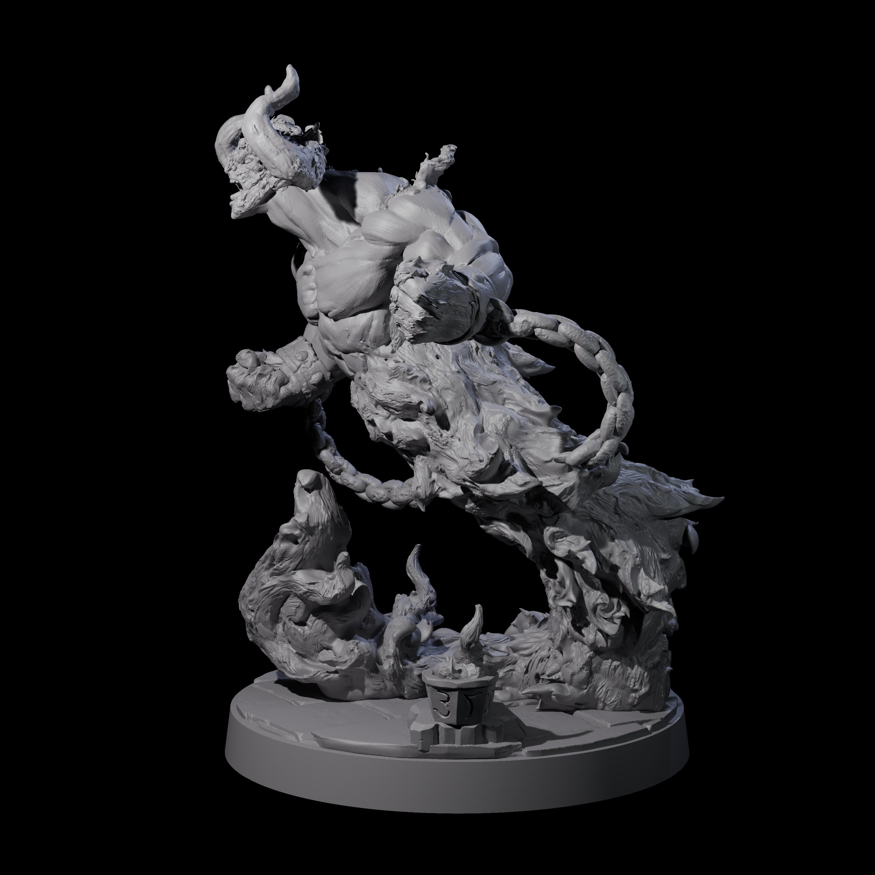 Raging Fire Djinni Miniature for Dungeons and Dragons, Pathfinder or other TTRPGs