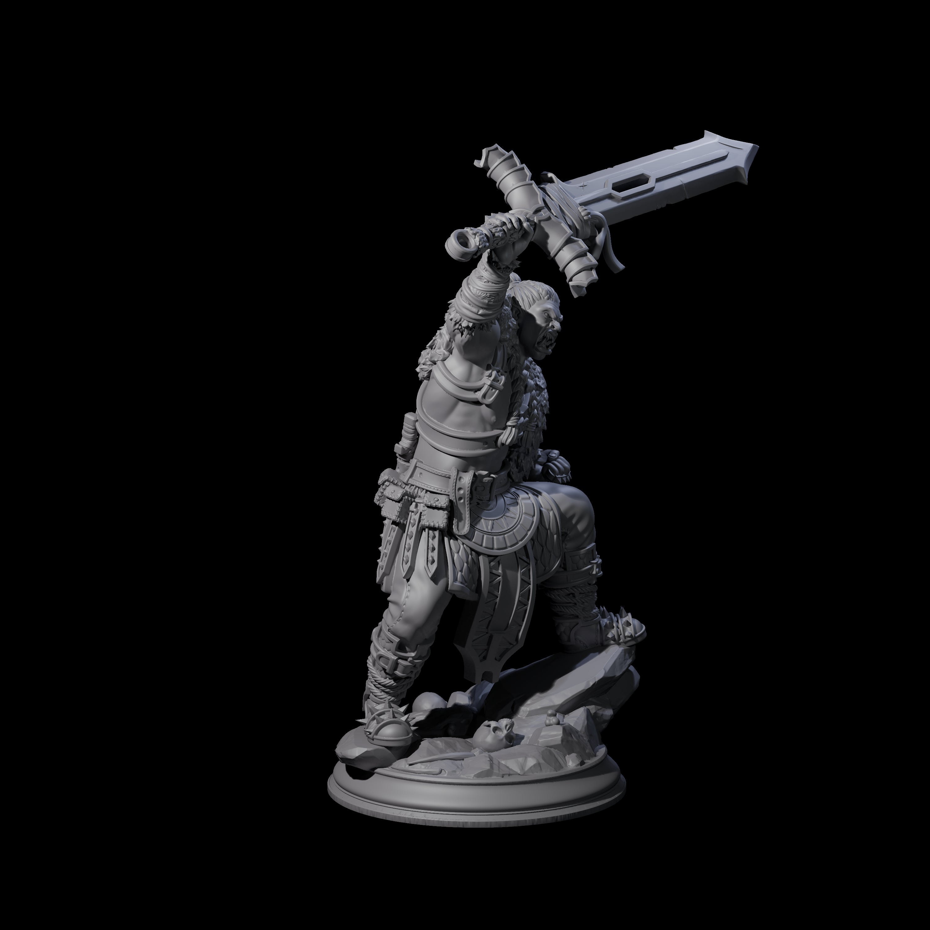 Raging Orc Champion Miniature for Dungeons and Dragons, Pathfinder or other TTRPGs