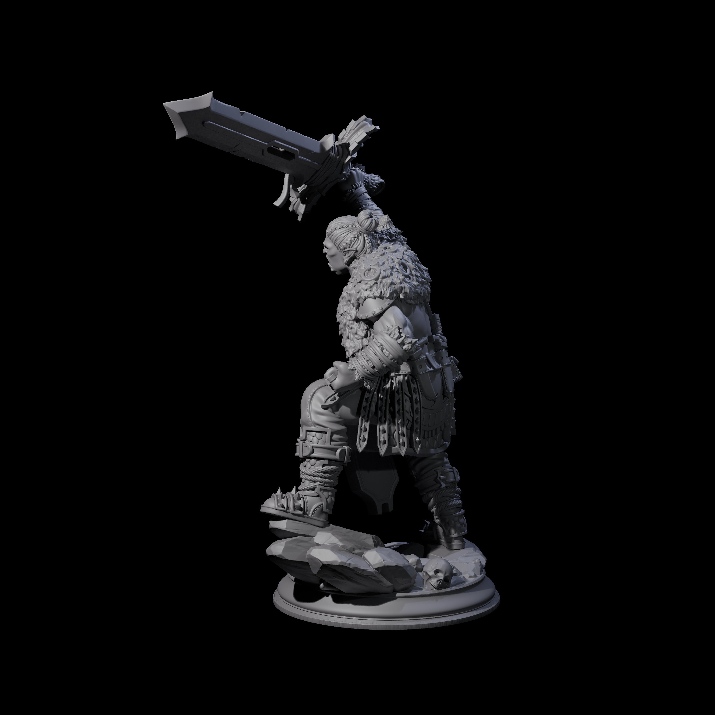 Raging Orc Champion Miniature for Dungeons and Dragons, Pathfinder or other TTRPGs