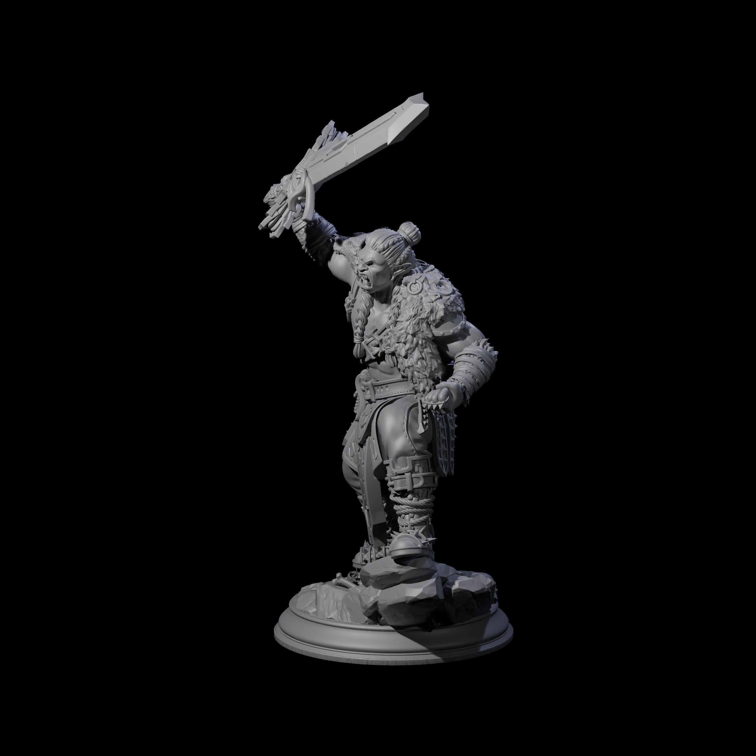 Raging Orc Champion Miniature for Dungeons and Dragons, Pathfinder or other TTRPGs