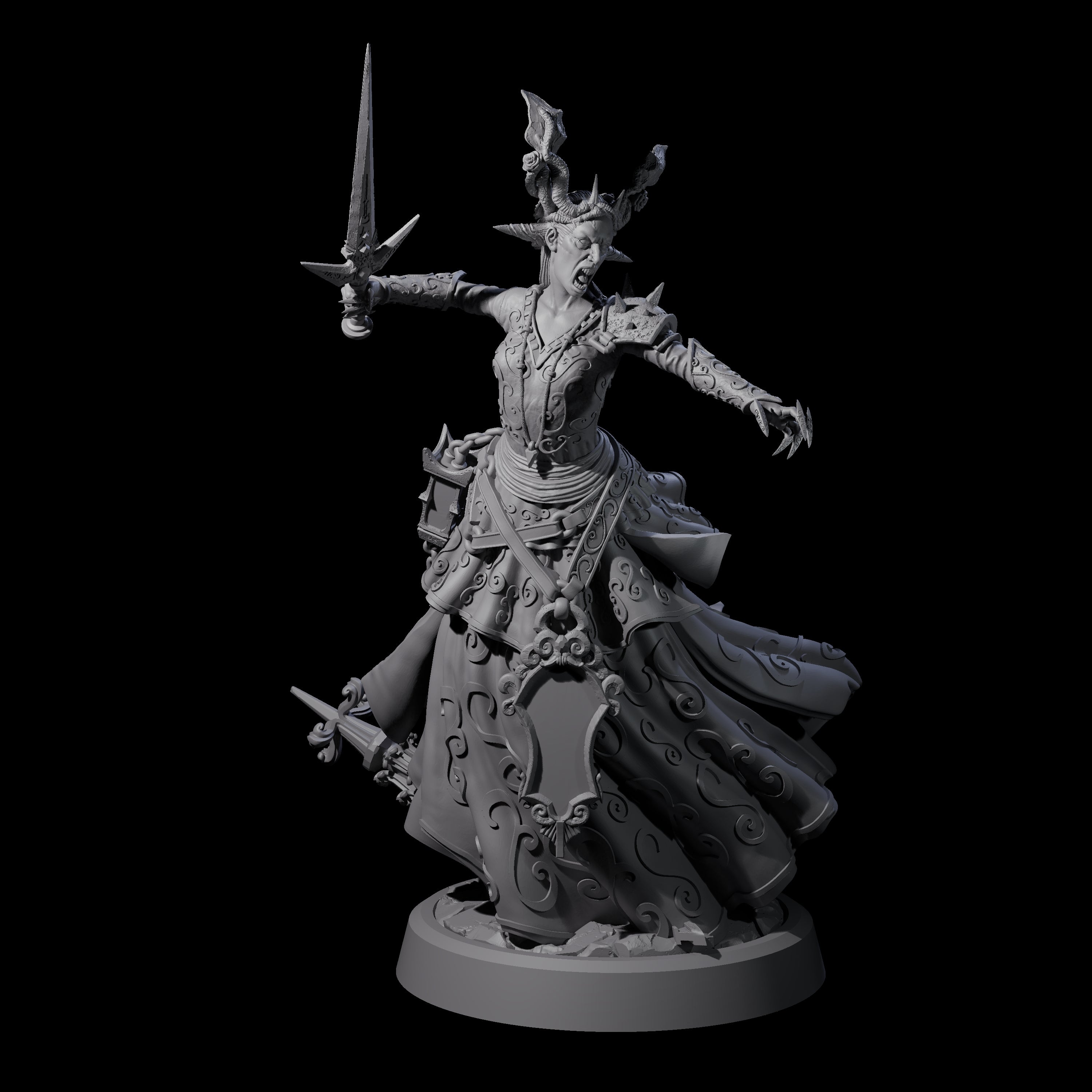 Raging Warblade Succubus A Miniature for Dungeons and Dragons, Pathfinder or other TTRPGs