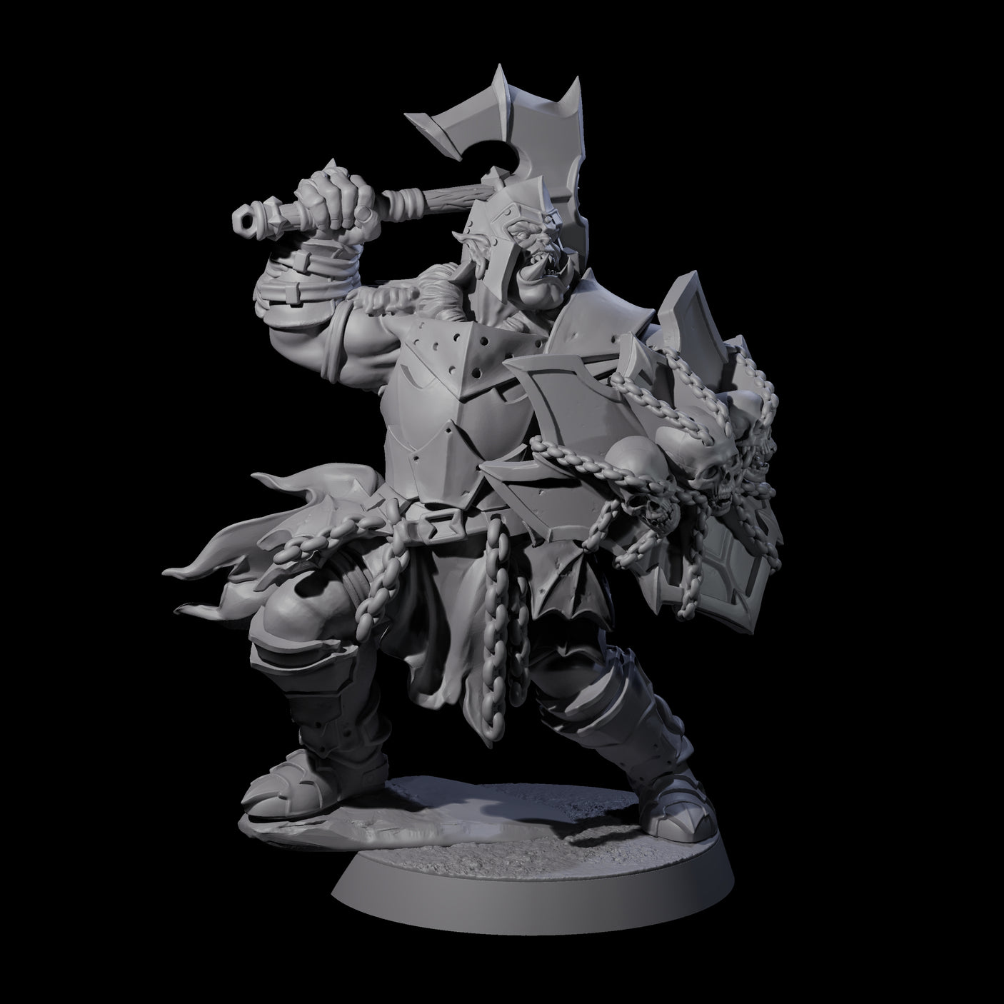 Raiding Orc Warrior A Miniature for Dungeons and Dragons, Pathfinder or other TTRPGs
