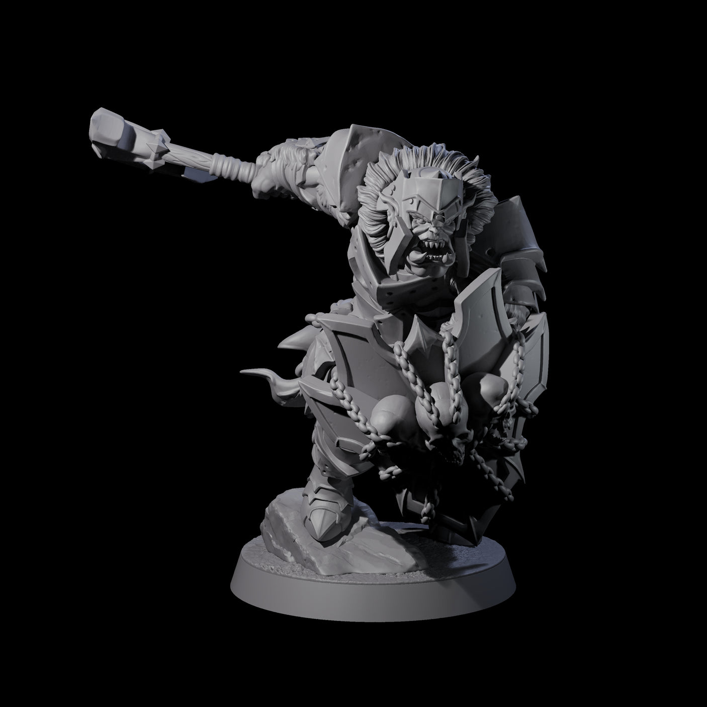 Raiding Orc Warrior B Miniature for Dungeons and Dragons, Pathfinder or other TTRPGs