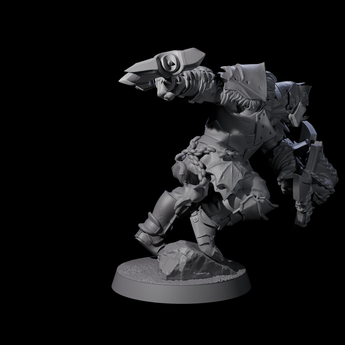 Raiding Orc Warrior B Miniature for Dungeons and Dragons, Pathfinder or other TTRPGs