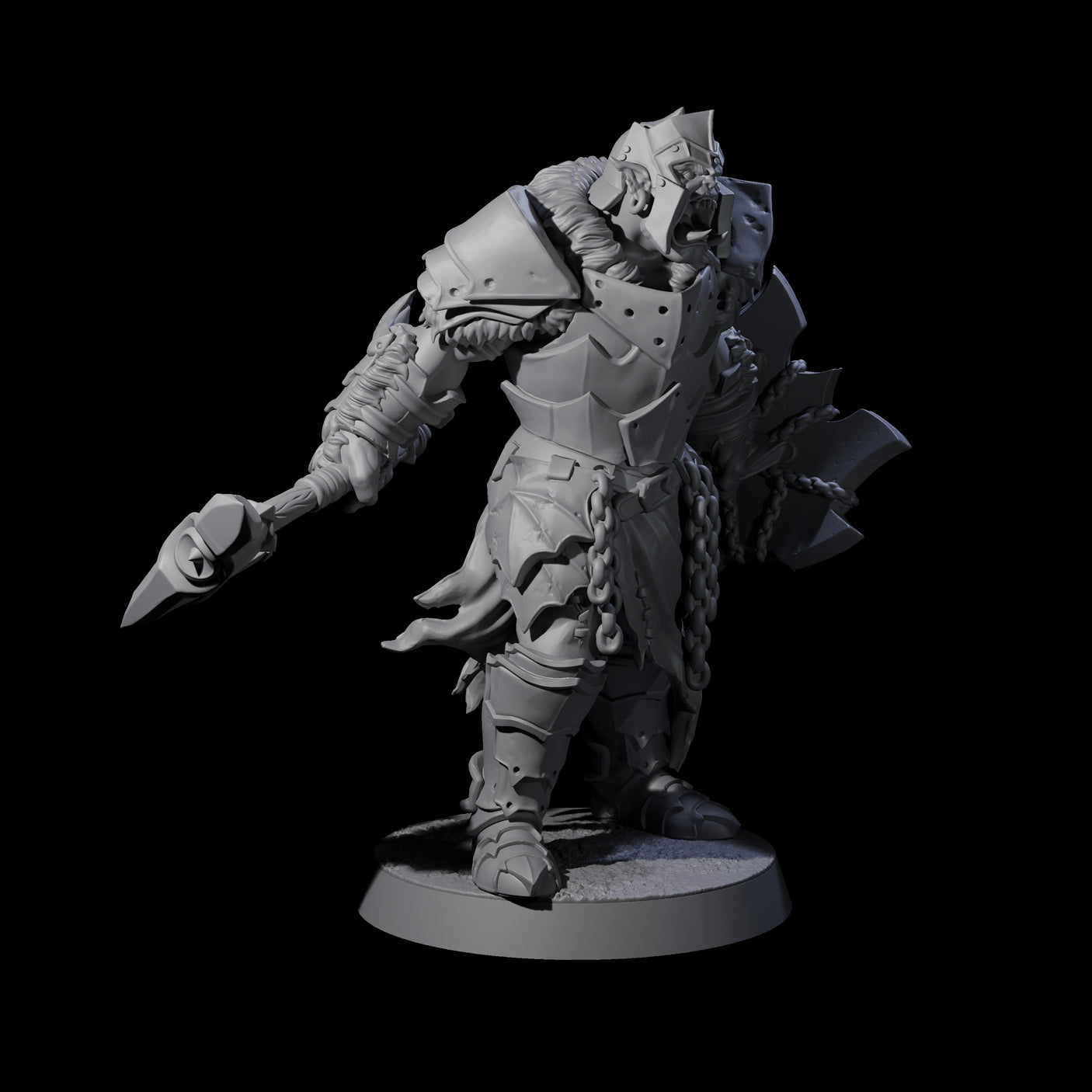 Raiding Orc Warrior C Miniature for Dungeons and Dragons, Pathfinder or other TTRPGs