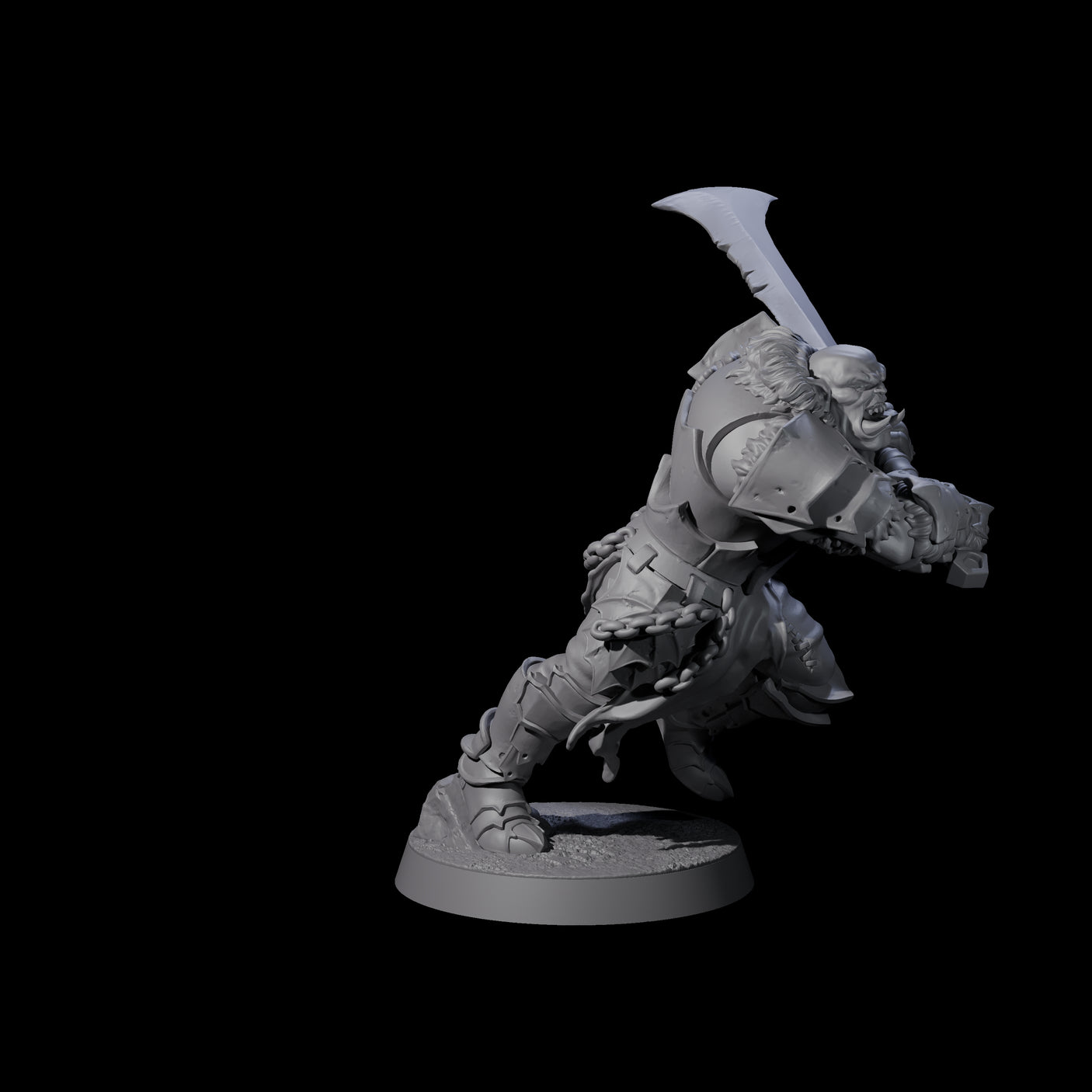 Raiding Orc Warrior D Miniature for Dungeons and Dragons, Pathfinder or other TTRPGs